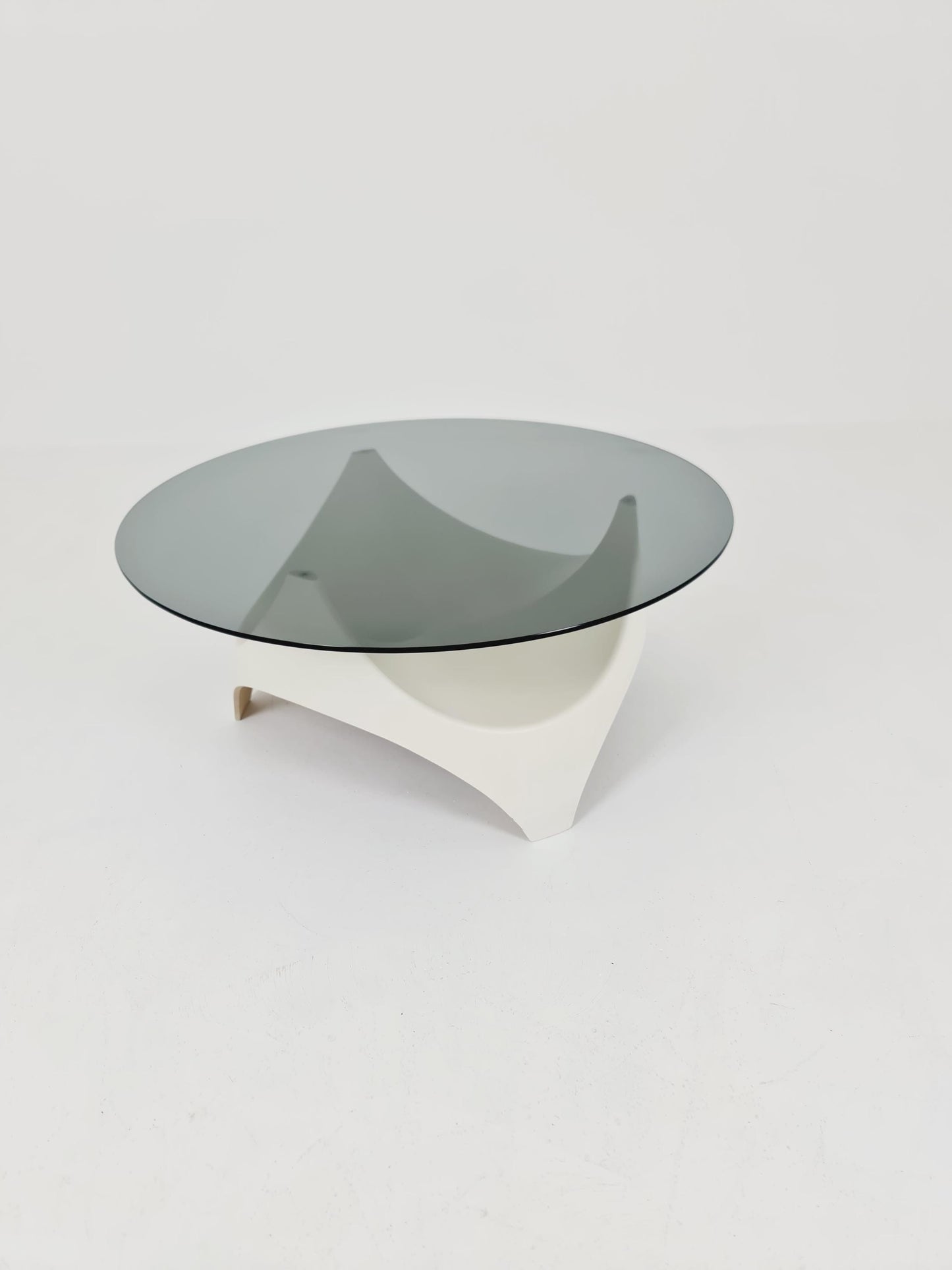 vintage Space Age Smoked Glass coffe table by Opal Germany ,1970s