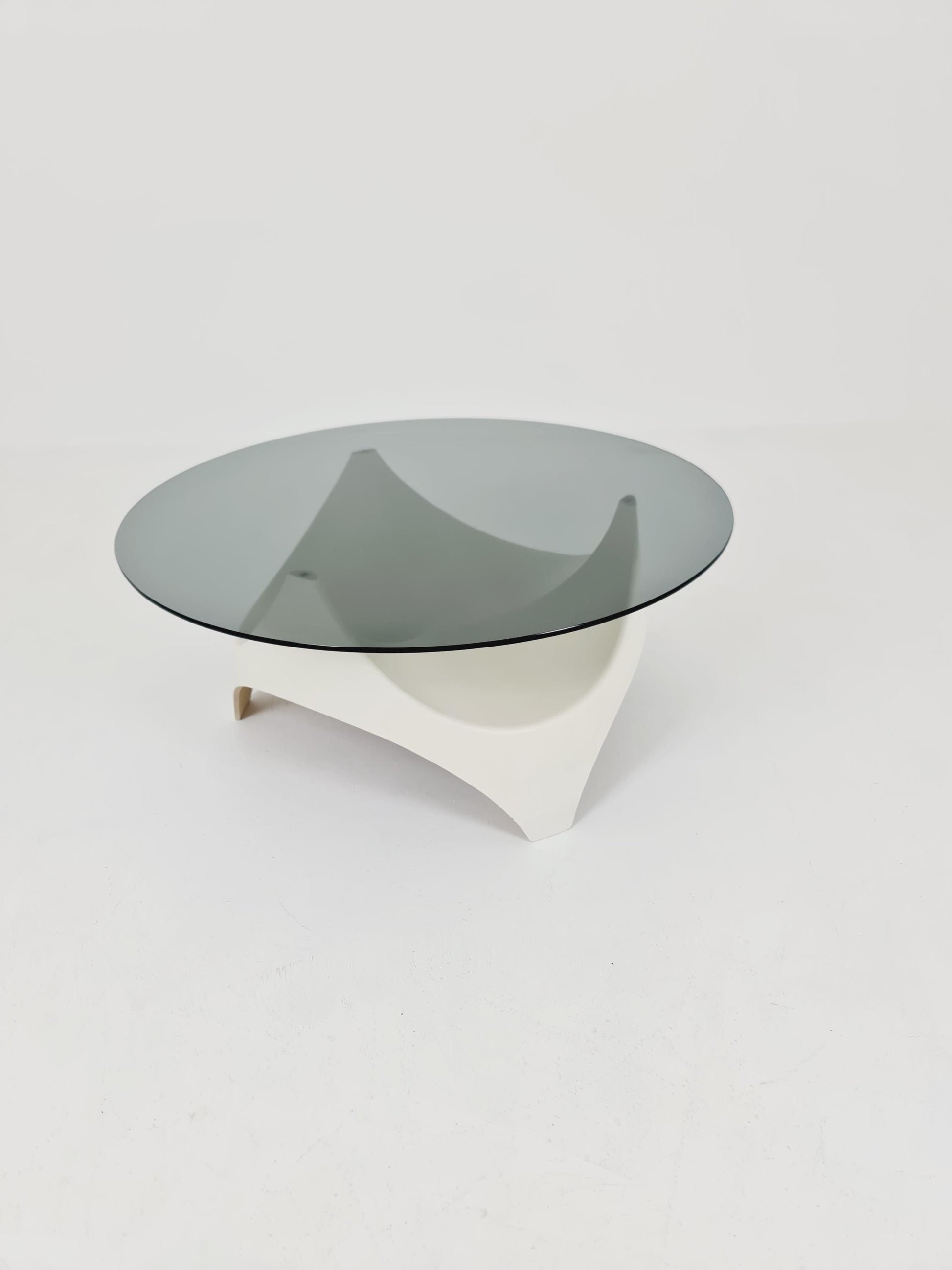 vintage Space Age Smoked Glass coffe table by Opal Germany ,1970s