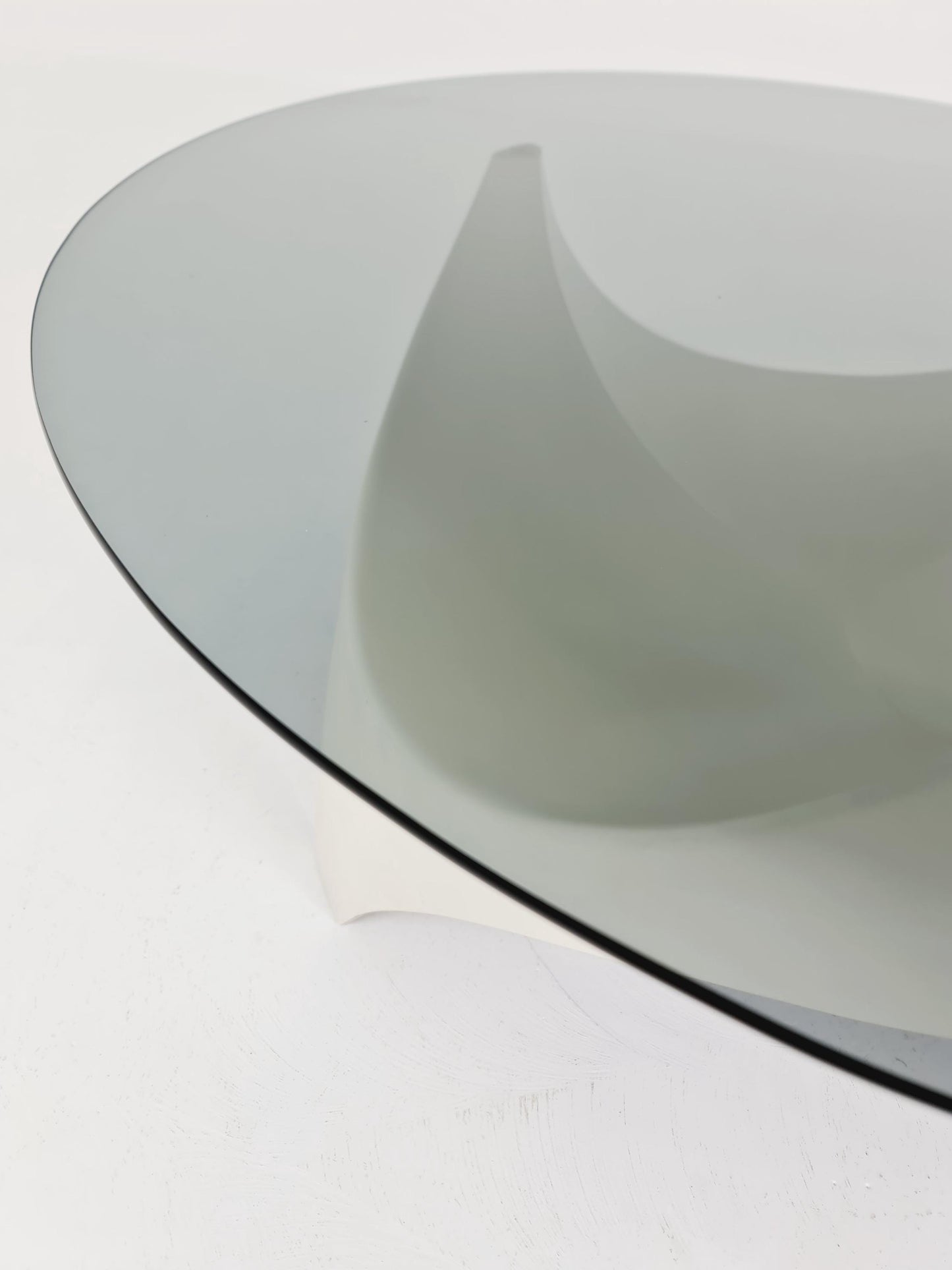 vintage Space Age Smoked Glass coffe table by Opal Germany ,1970s