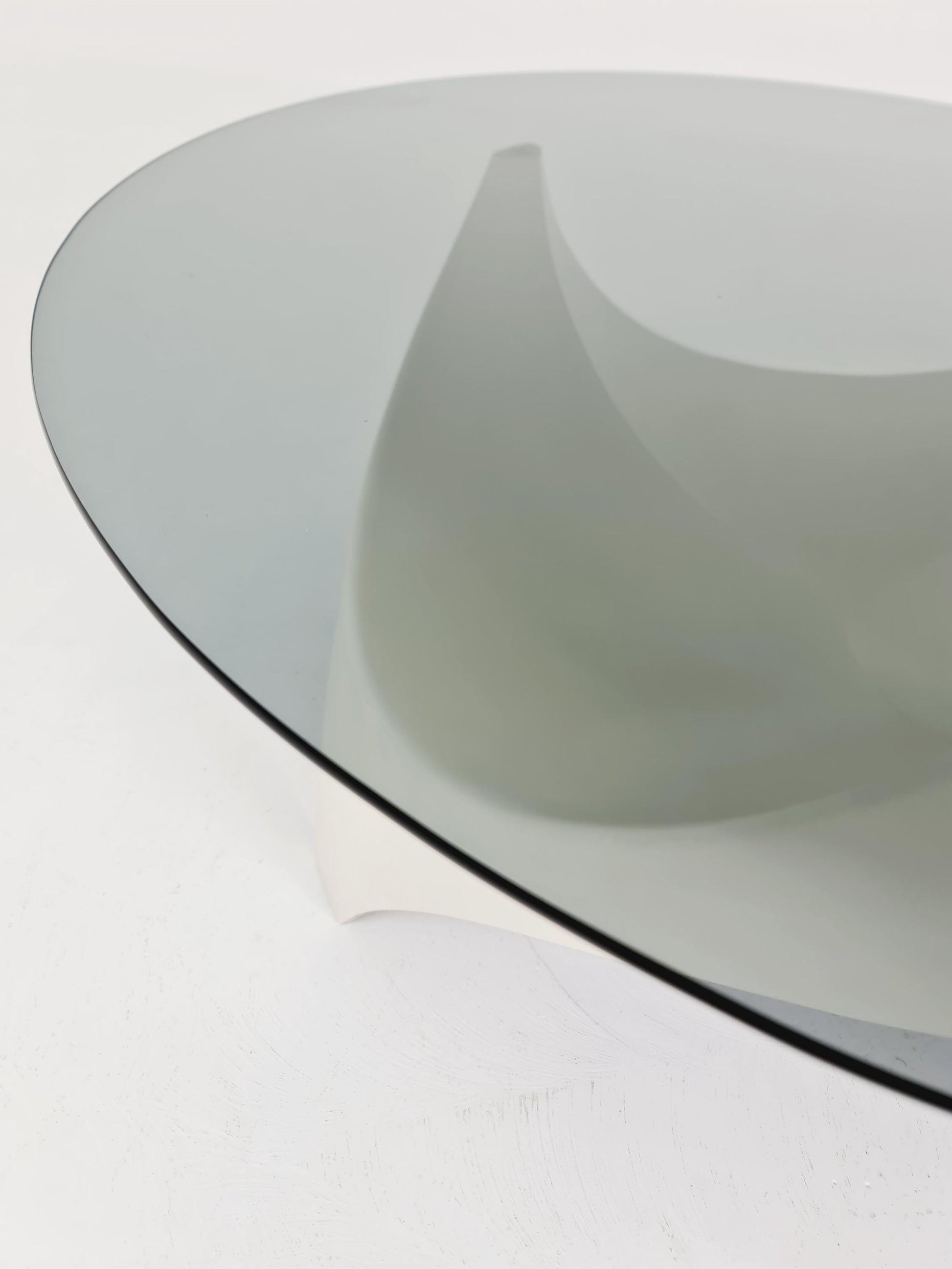 vintage Space Age Smoked Glass coffe table by Opal Germany ,1970s