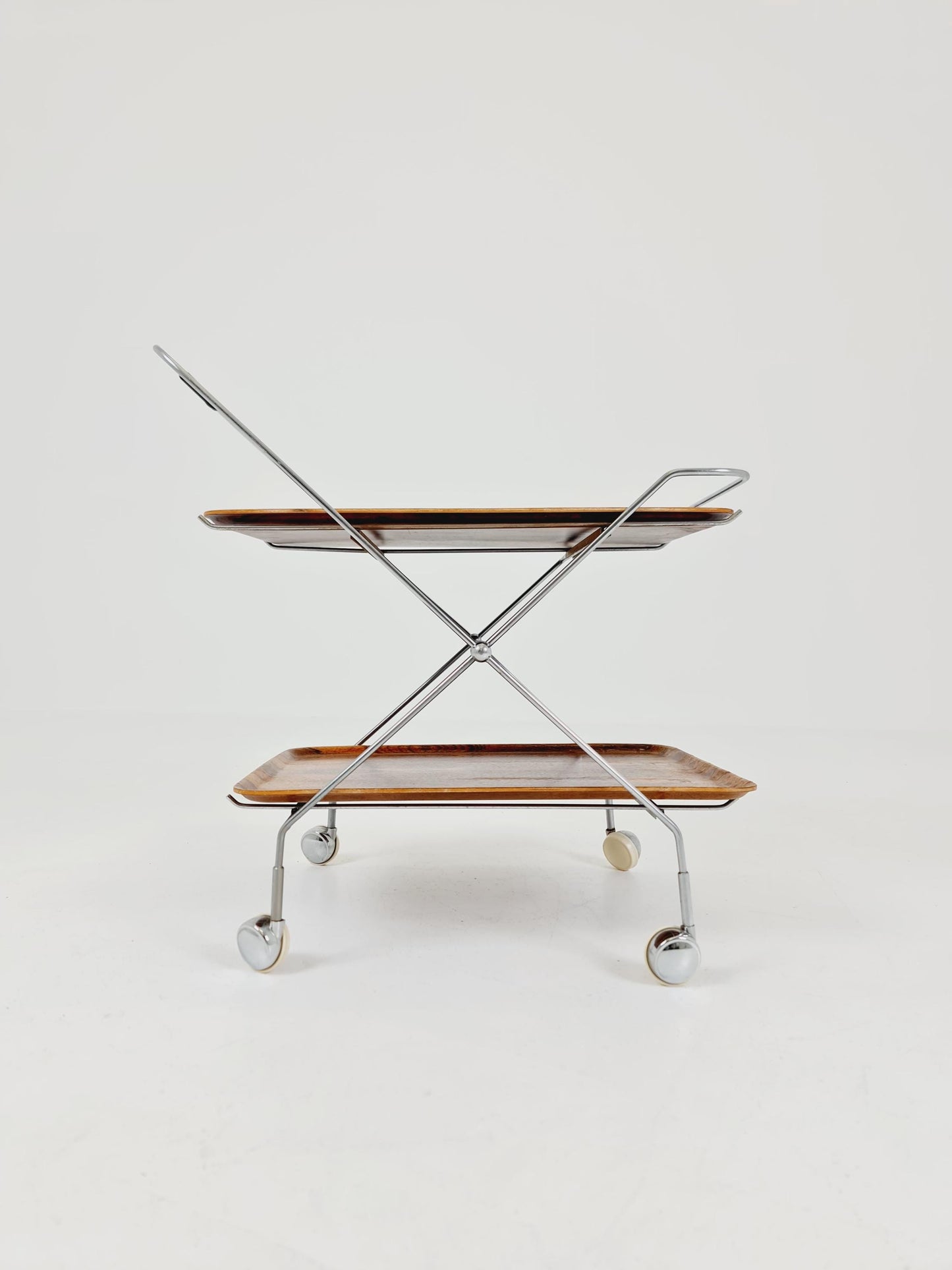 Vintage Danish mid century trolley bar cart in Rosewood & metal, 1960s