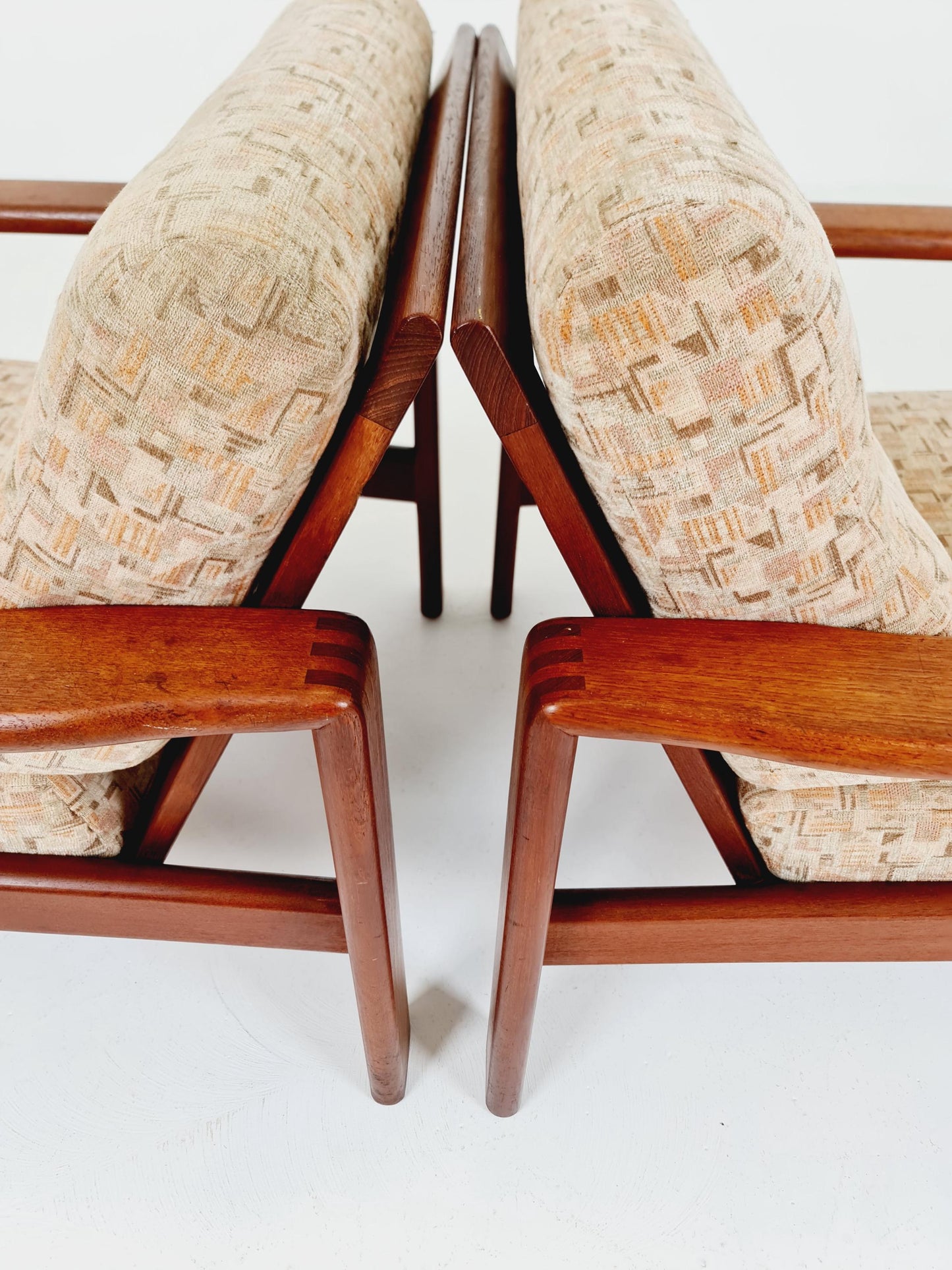 Mid century teak easy lounge chairs , Set of 2, 1960s