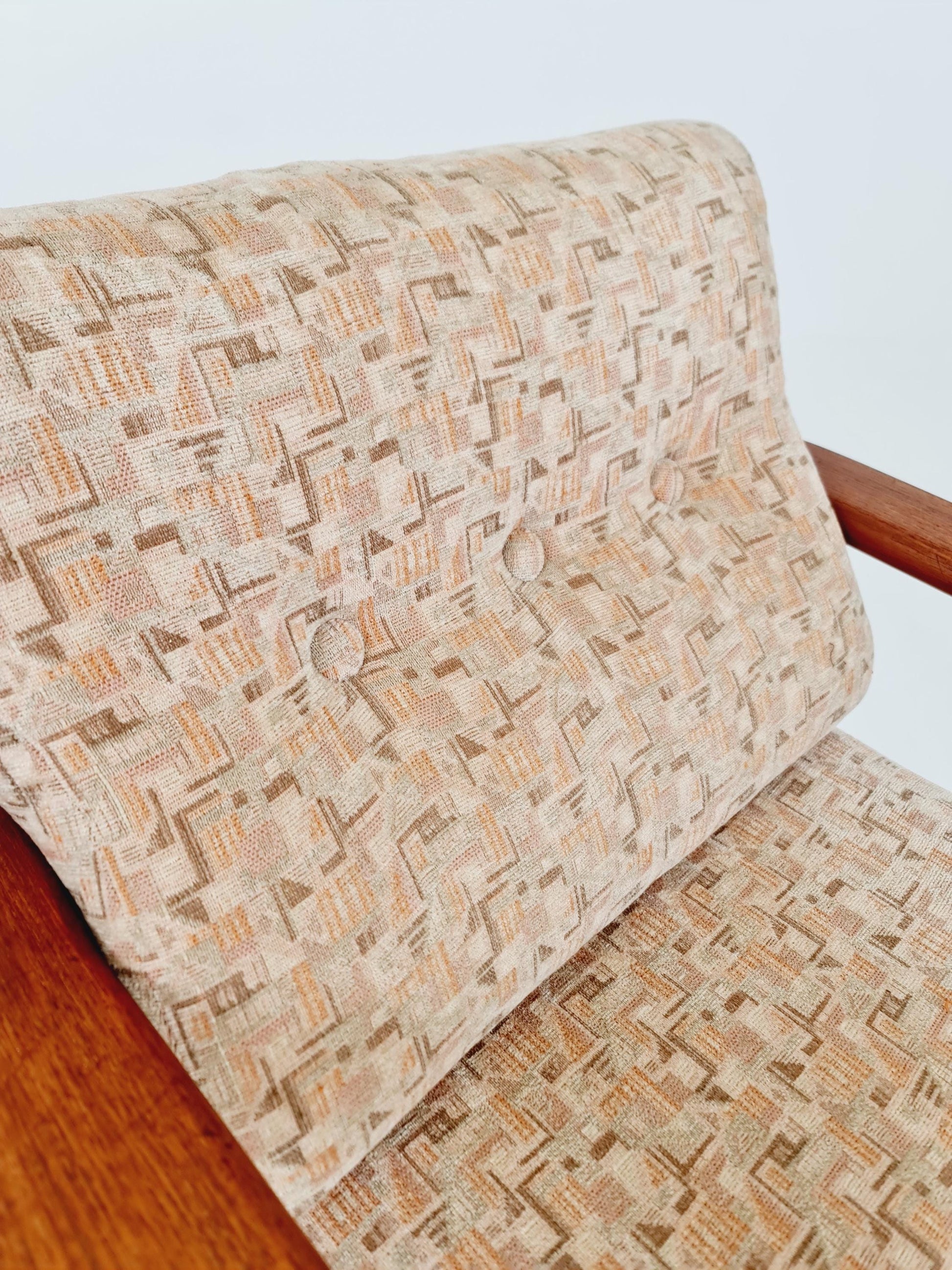 Mid century teak easy lounge chairs , Set of 2, 1960s
