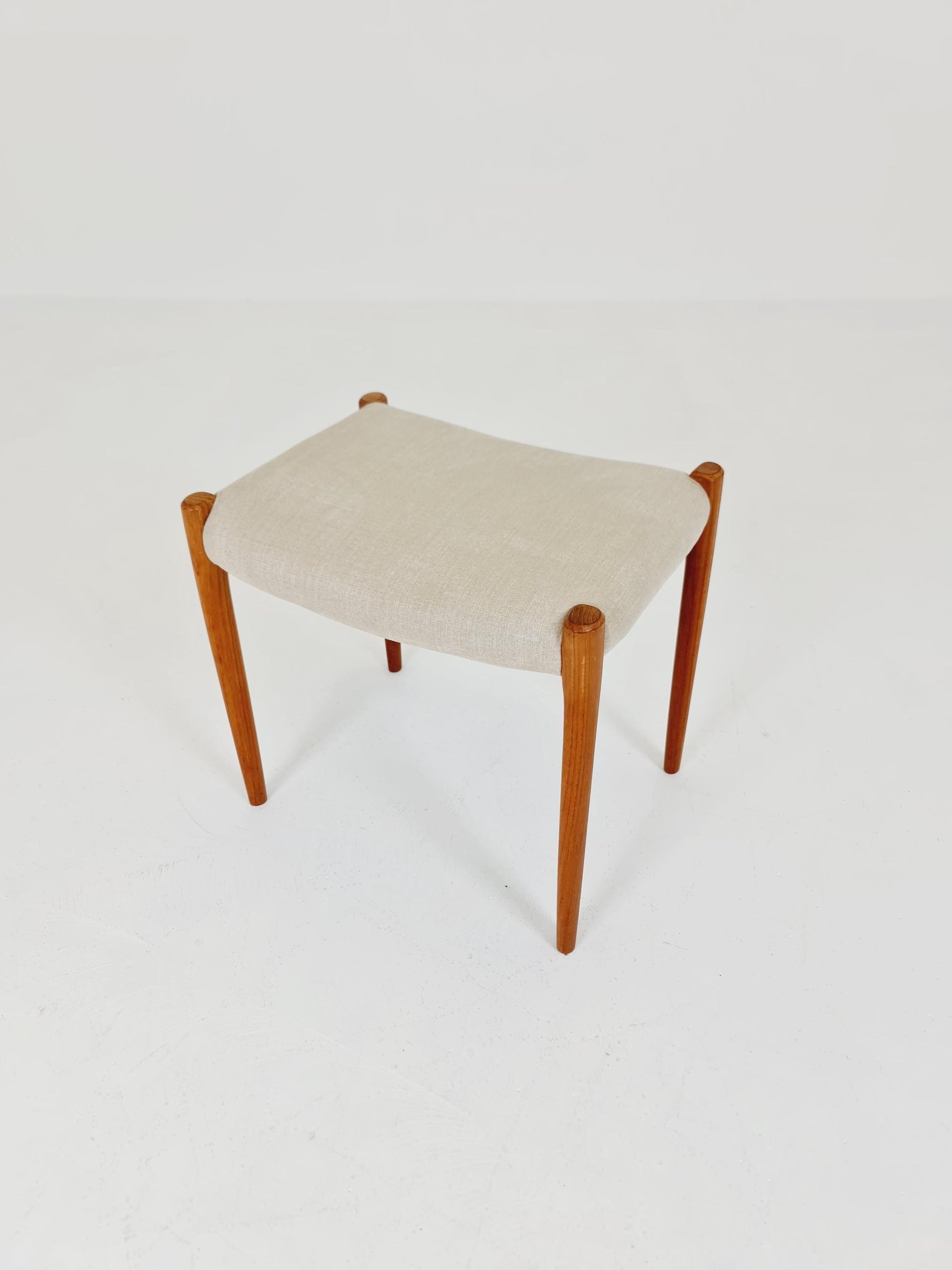 Vintage Danish teak stool ottoman by Niels Otto Møller , 1960s