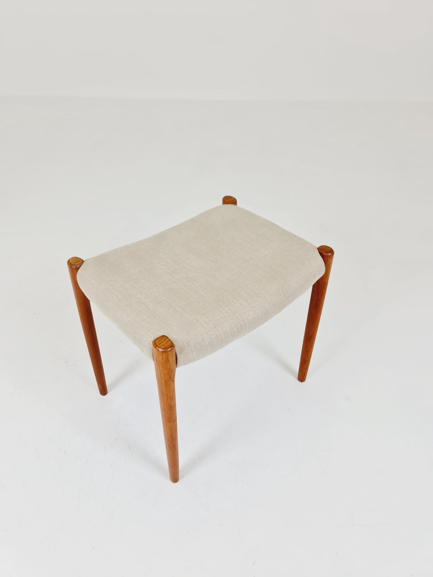Vintage Danish teak stool ottoman by Niels Otto Møller , 1960s