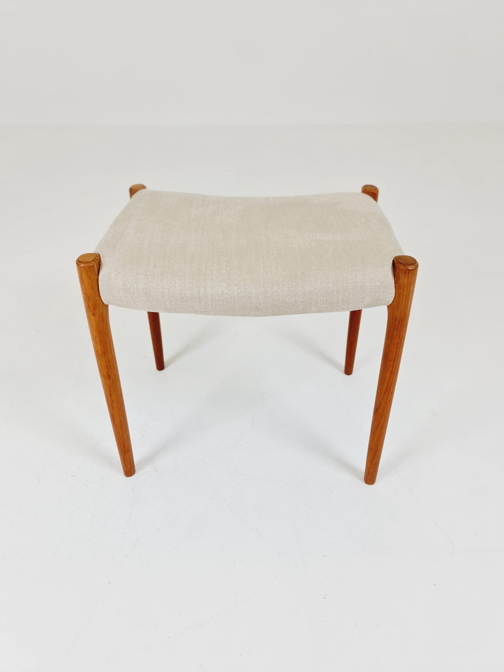 Vintage Danish teak stool ottoman by Niels Otto Møller , 1960s