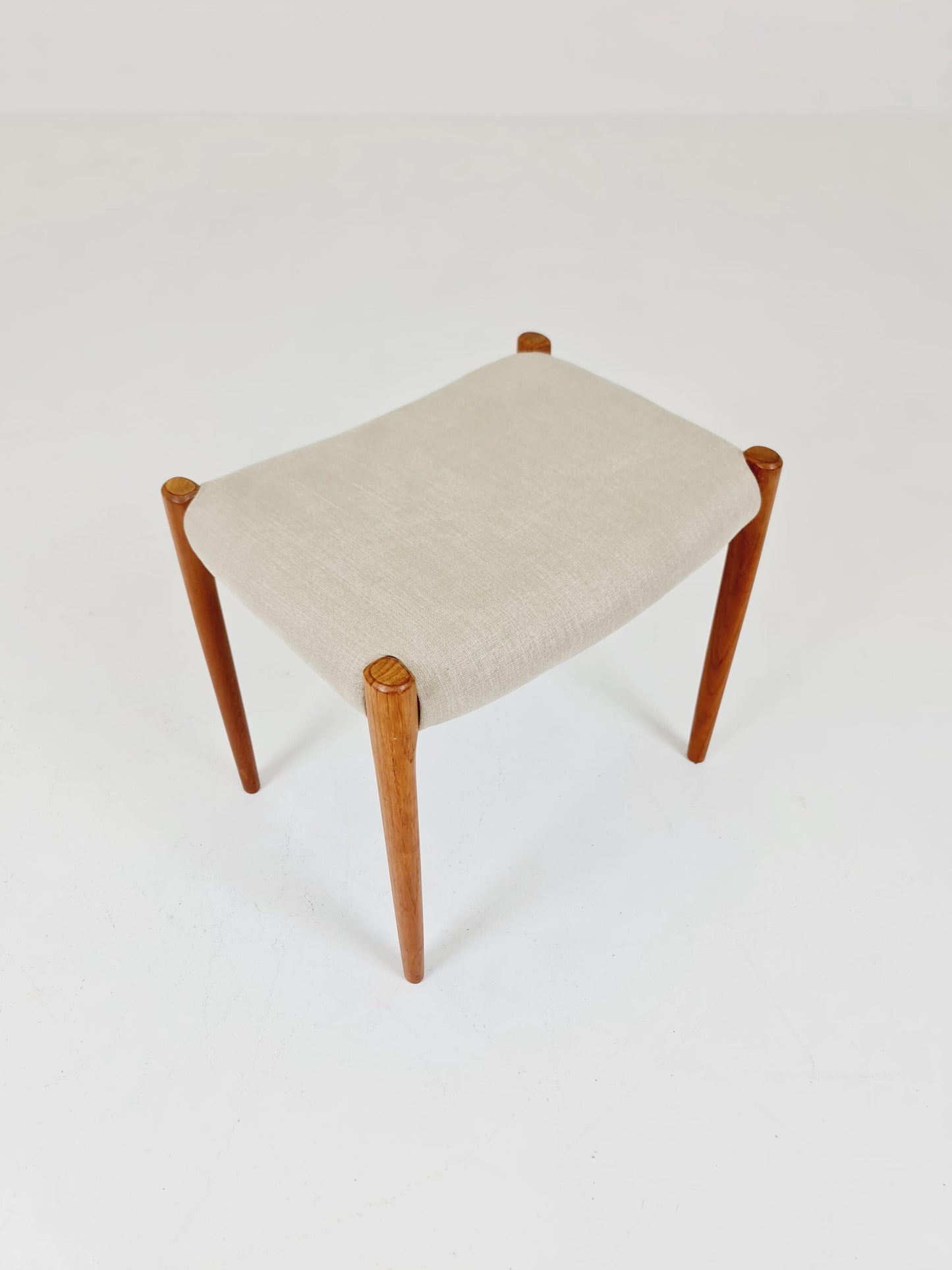 Vintage Danish teak stool ottoman by Niels Otto Møller , 1960s