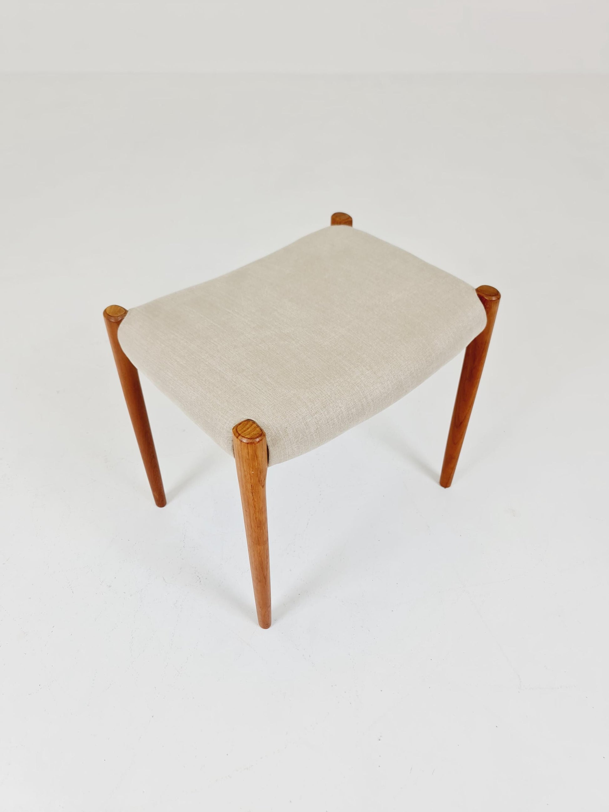Vintage Danish teak stool ottoman by Niels Otto Møller , 1960s