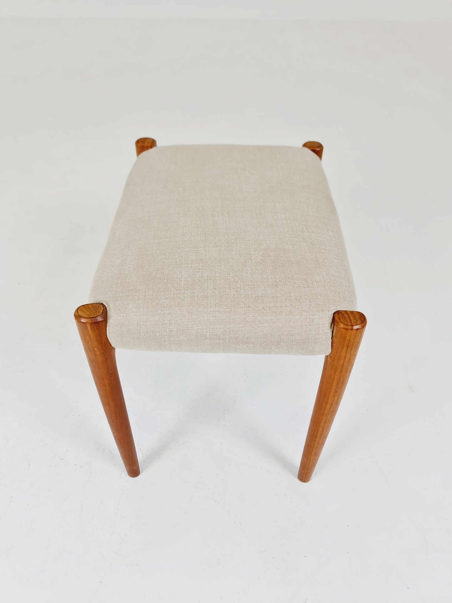 Vintage Danish teak stool ottoman by Niels Otto Møller , 1960s