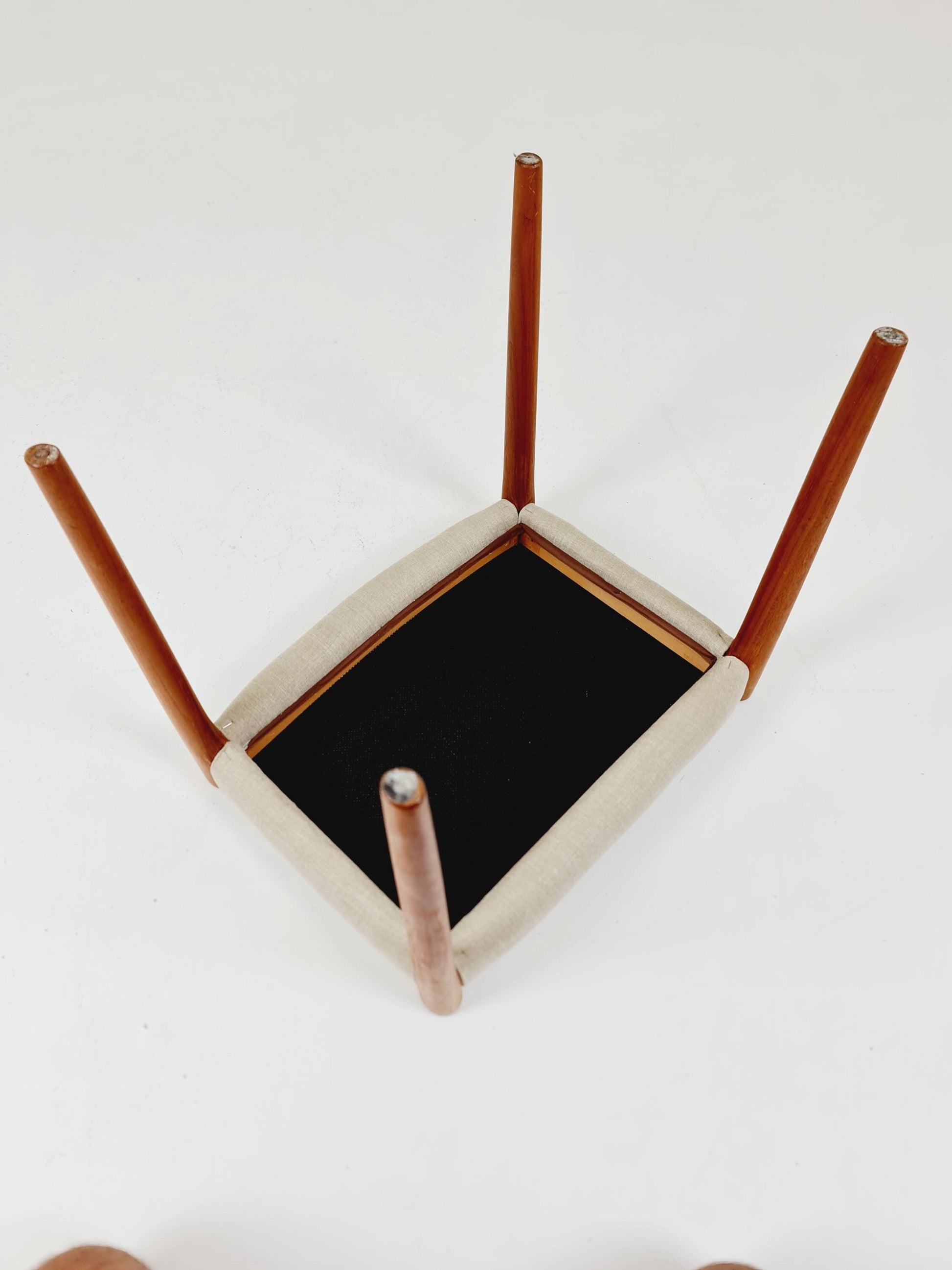 Vintage Danish teak stool ottoman by Niels Otto Møller , 1960s