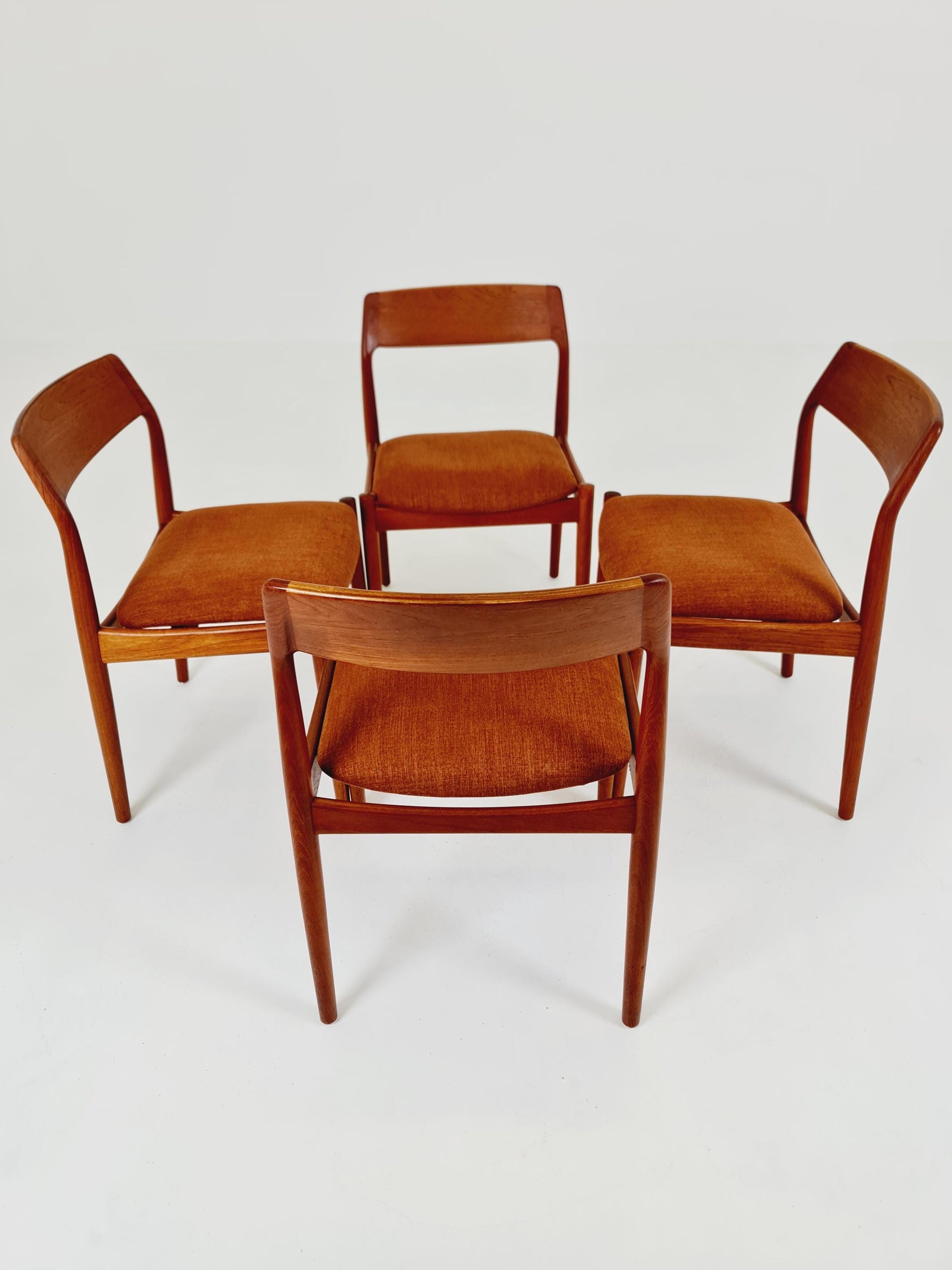 Danish teak dining chairs by David Nygrens Möbelfabrik 1960s, set of 4
