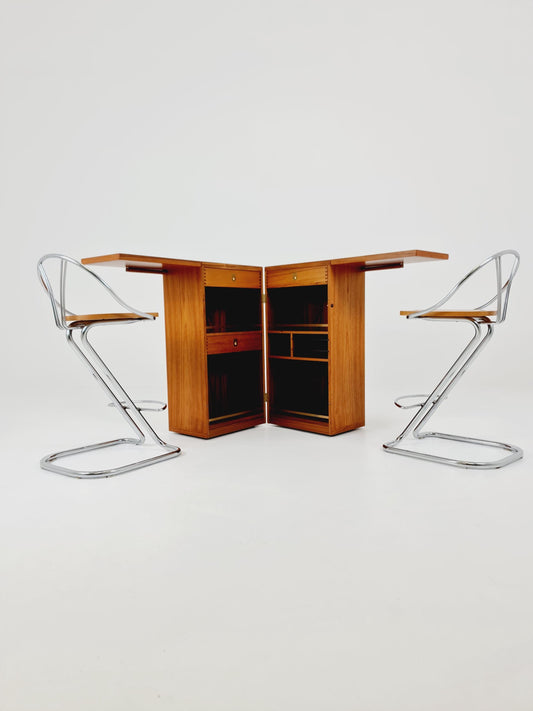 Super rare Danish mid century bar cart trolley By Reno Wahl Iversen for Dyrlund in Teak , 1960s
