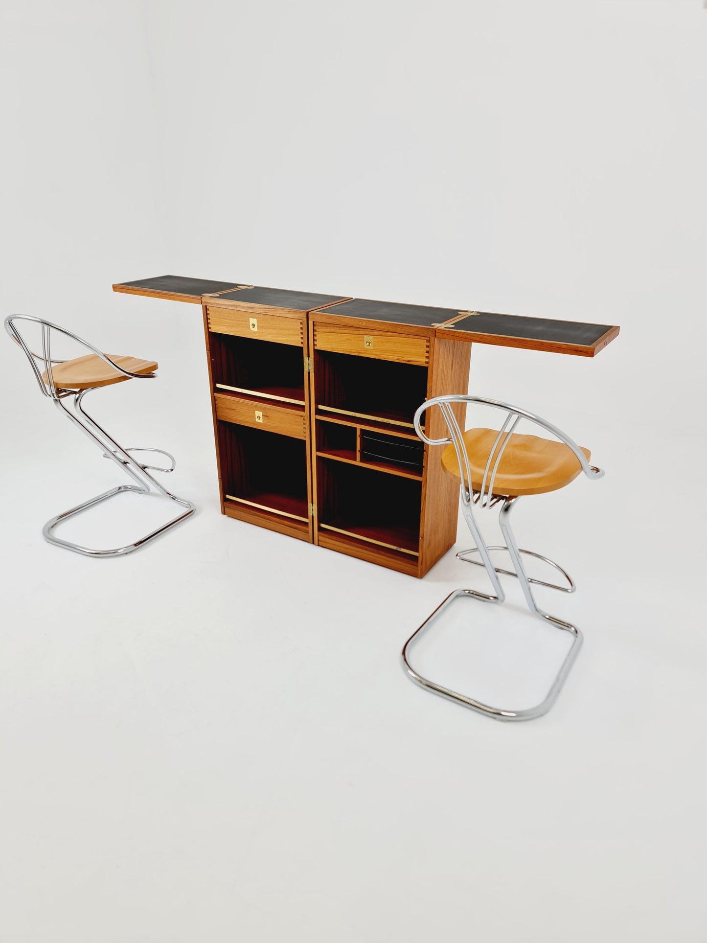 Super rare Danish mid century bar cart trolley By Reno Wahl Iversen for Dyrlund in Teak , 1960s