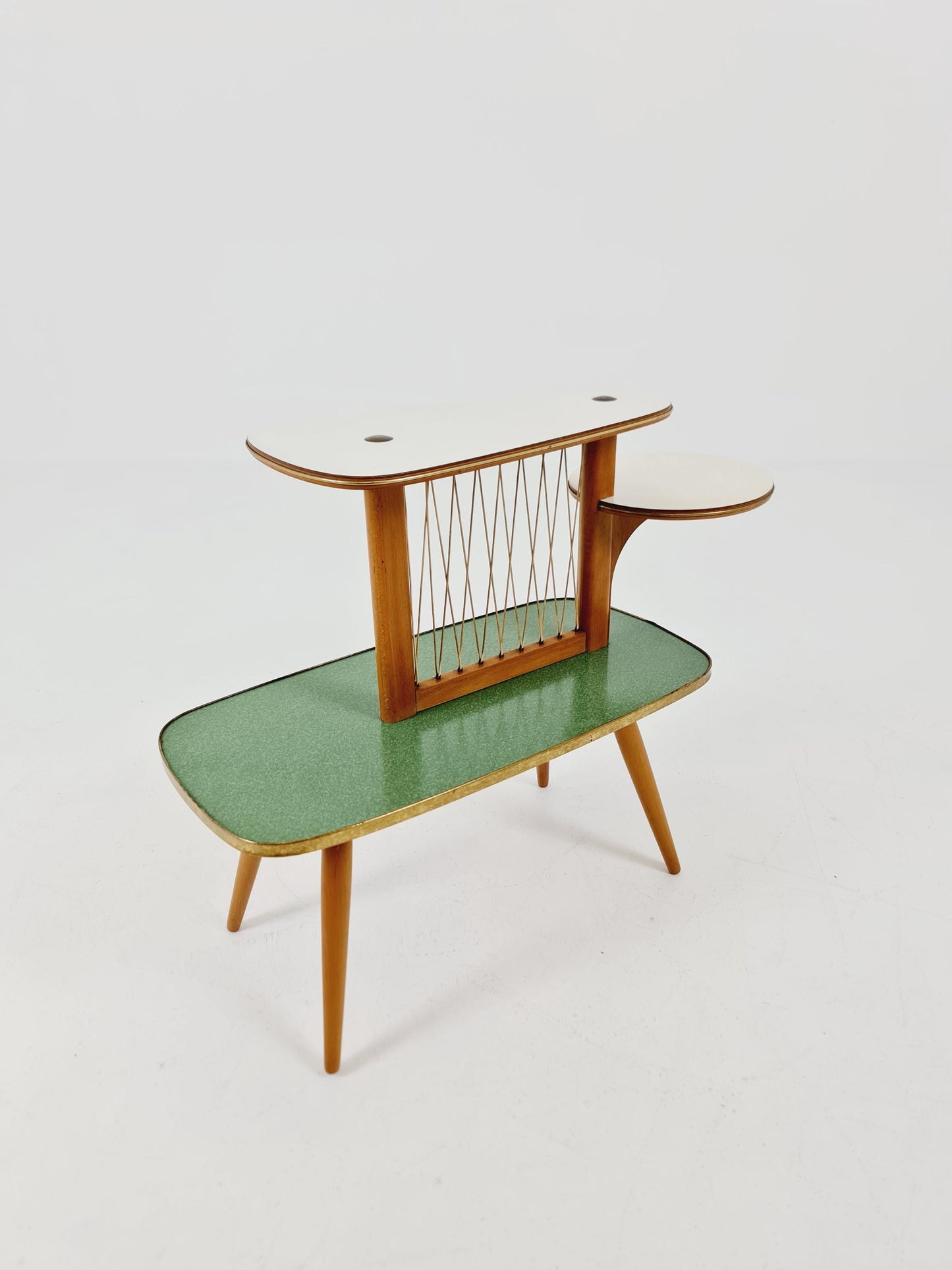 Rare Large German Plant Stand, Colorful Vintage Mid-Century Minimalist Indoor Plant Stand Side Table Retro flower table, 1950s