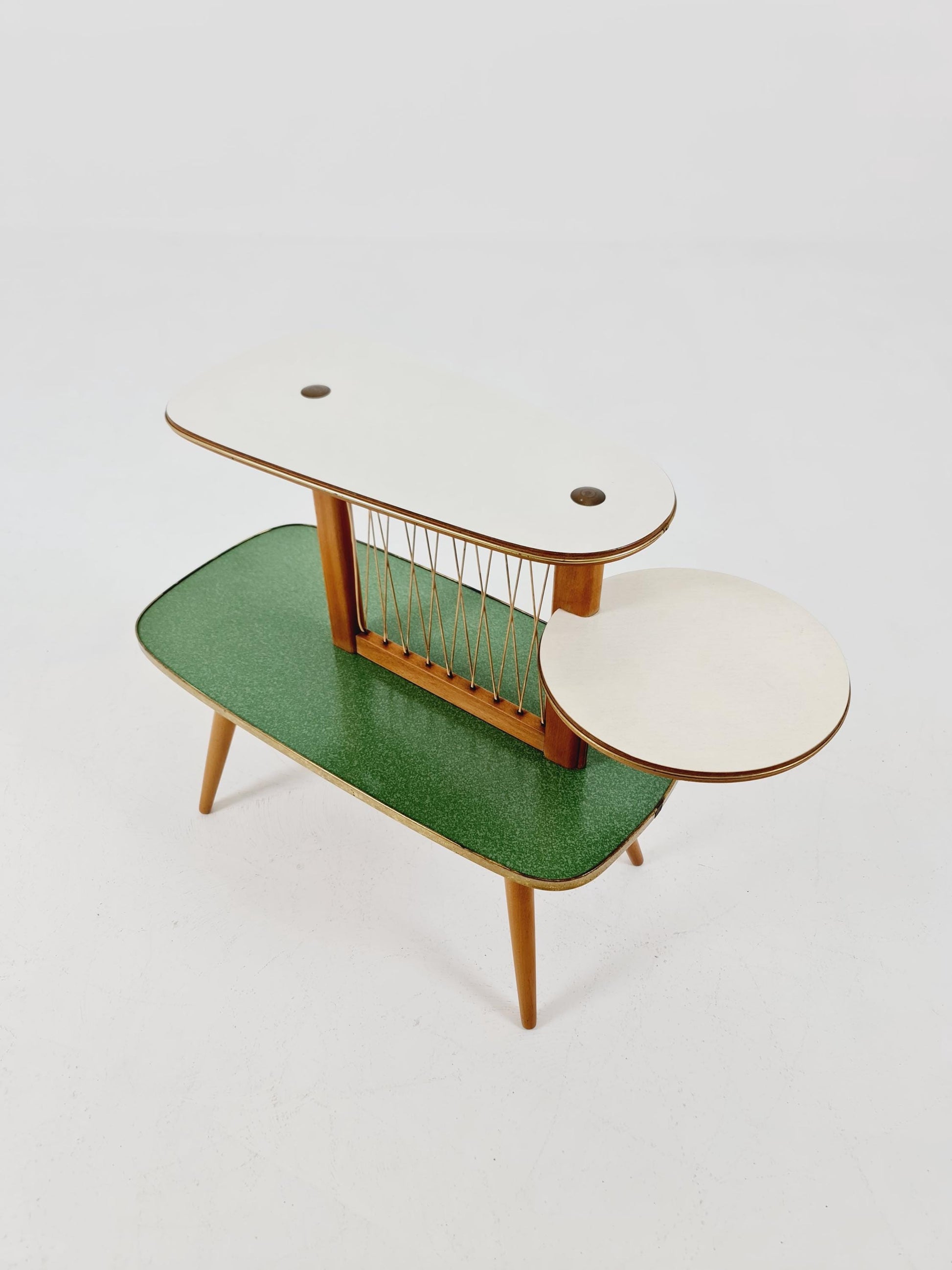 Rare Large German Plant Stand, Colorful Vintage Mid-Century Minimalist Indoor Plant Stand Side Table Retro flower table, 1950s