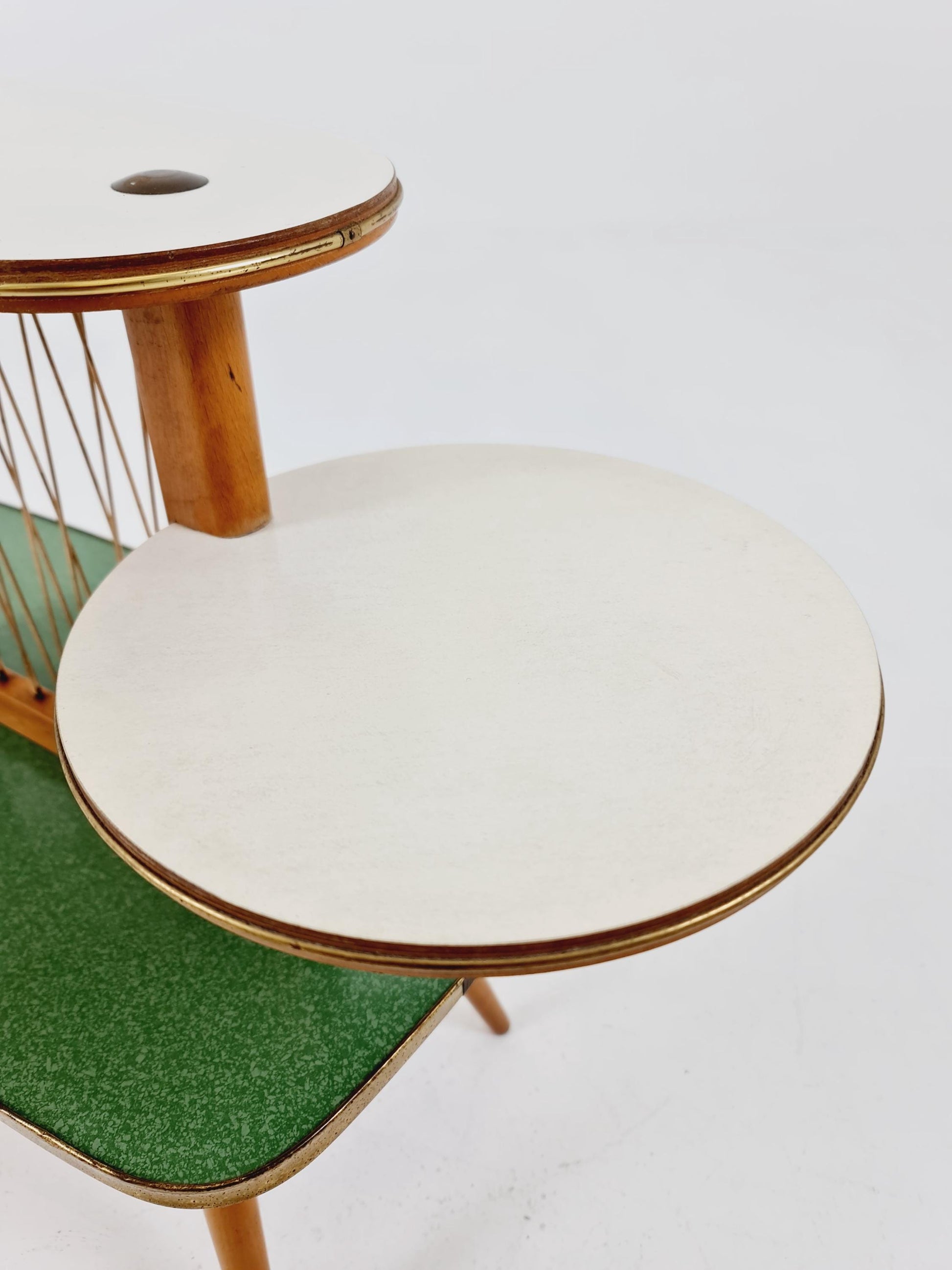 Rare Large German Plant Stand, Colorful Vintage Mid-Century Minimalist Indoor Plant Stand Side Table Retro flower table, 1950s