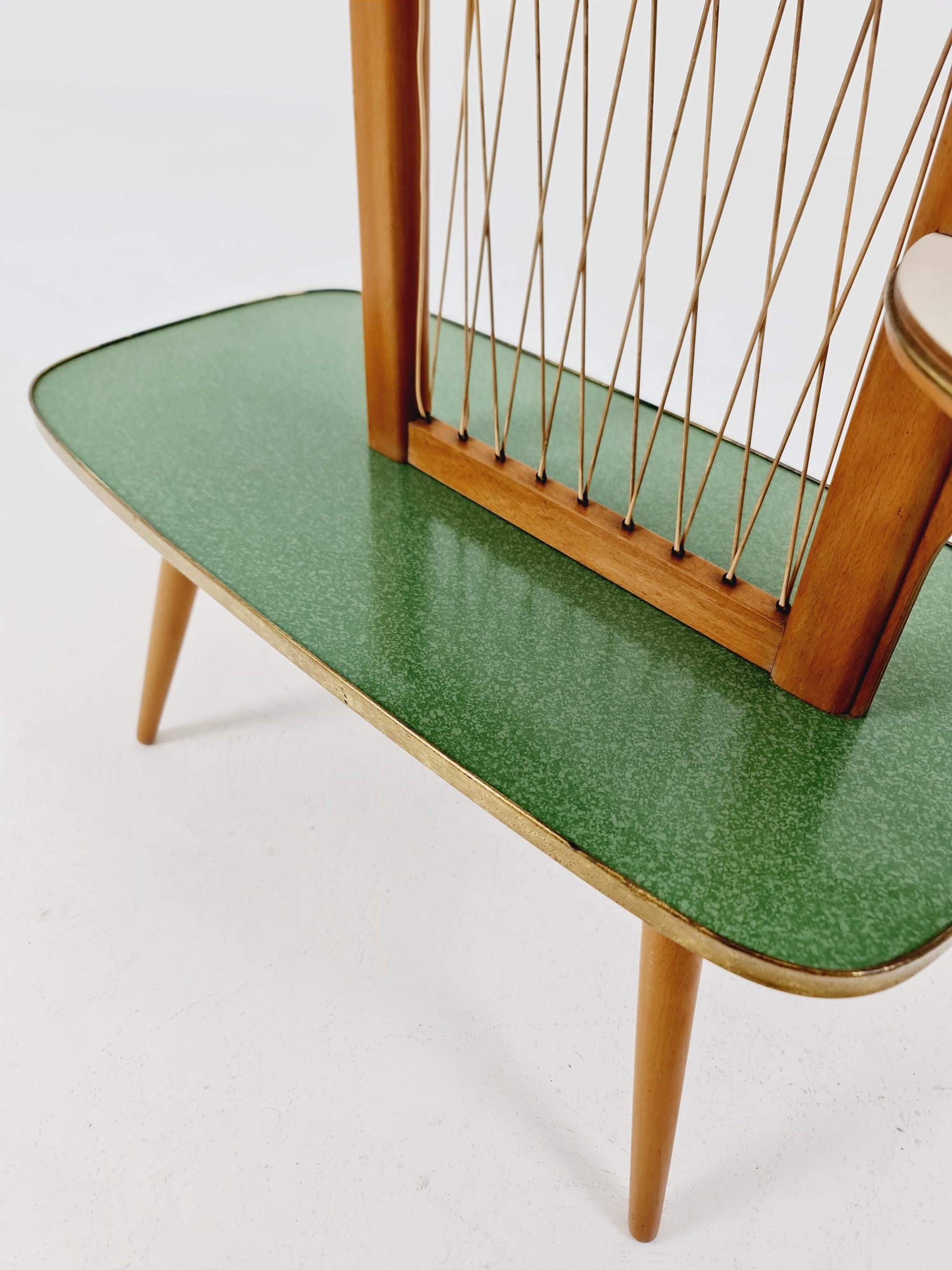 Rare Large German Plant Stand, Colorful Vintage Mid-Century Minimalist Indoor Plant Stand Side Table Retro flower table, 1950s