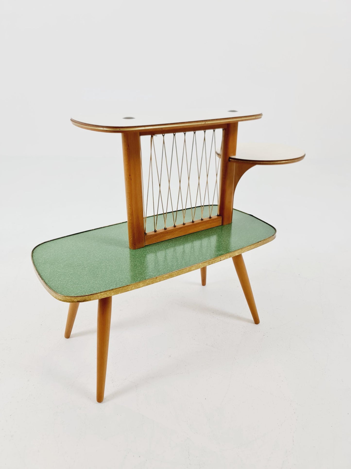 Rare Large German Plant Stand, Colorful Vintage Mid-Century Minimalist Indoor Plant Stand Side Table Retro flower table, 1950s