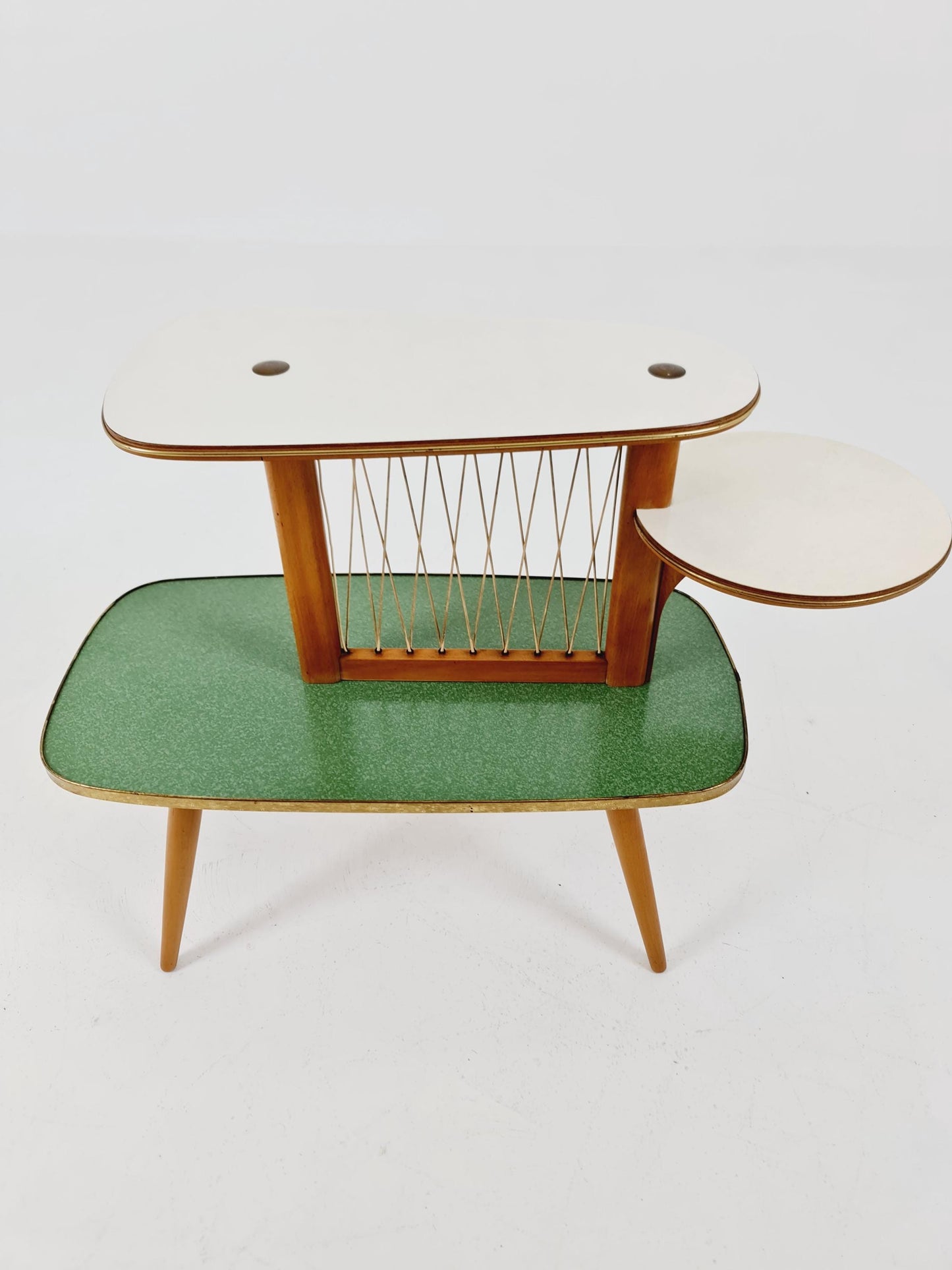 Rare Large German Plant Stand, Colorful Vintage Mid-Century Minimalist Indoor Plant Stand Side Table Retro flower table, 1950s