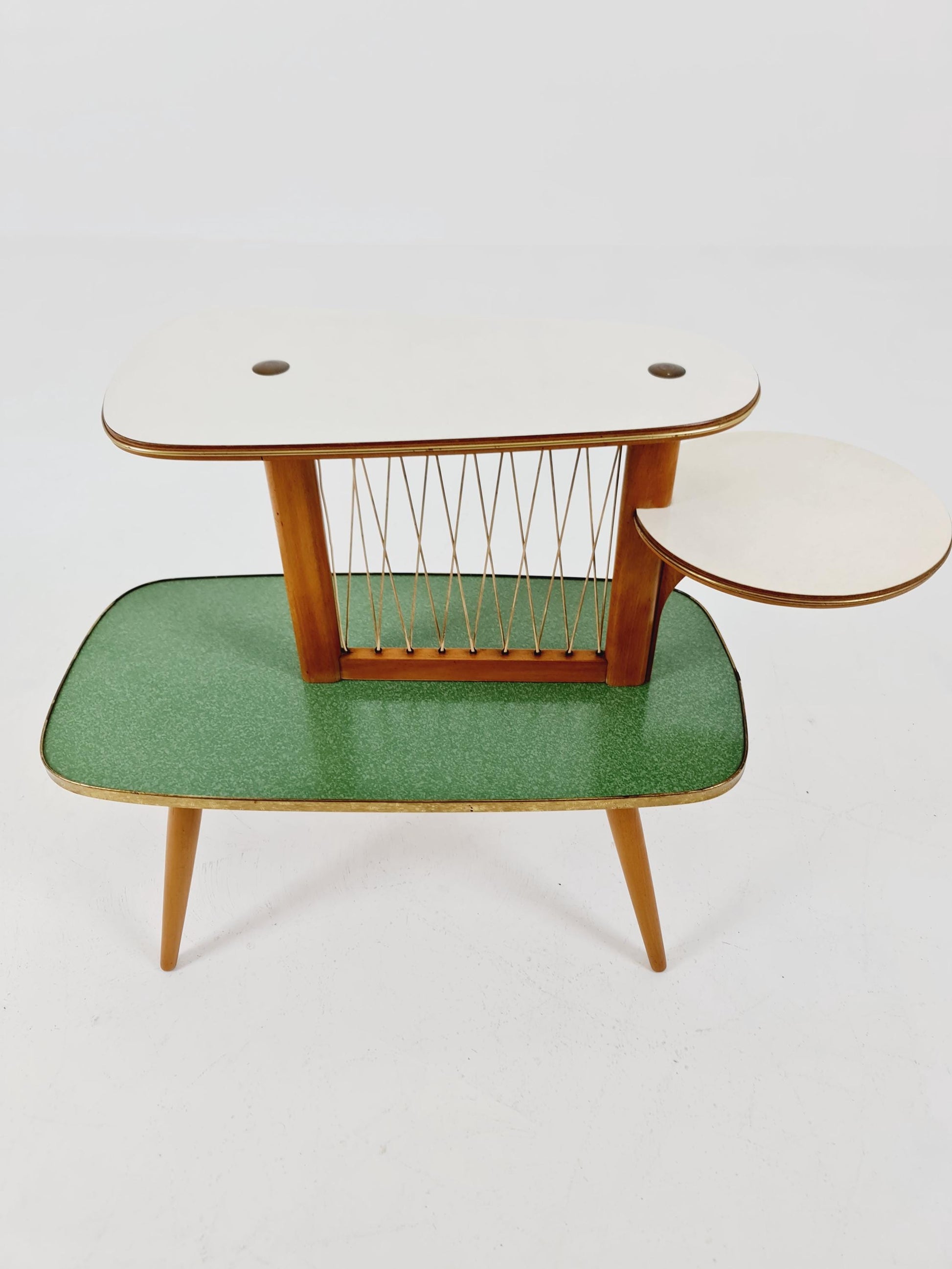 Rare Large German Plant Stand, Colorful Vintage Mid-Century Minimalist Indoor Plant Stand Side Table Retro flower table, 1950s