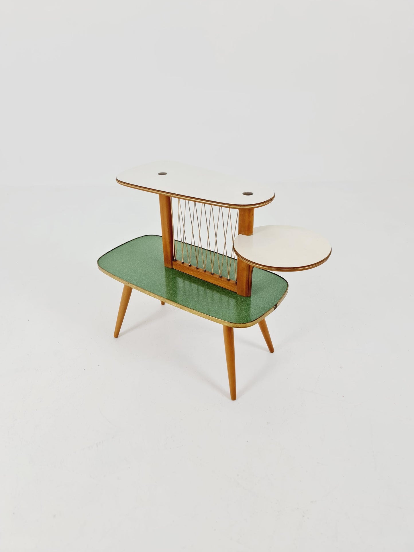 Rare Large German Plant Stand, Colorful Vintage Mid-Century Minimalist Indoor Plant Stand Side Table Retro flower table, 1950s
