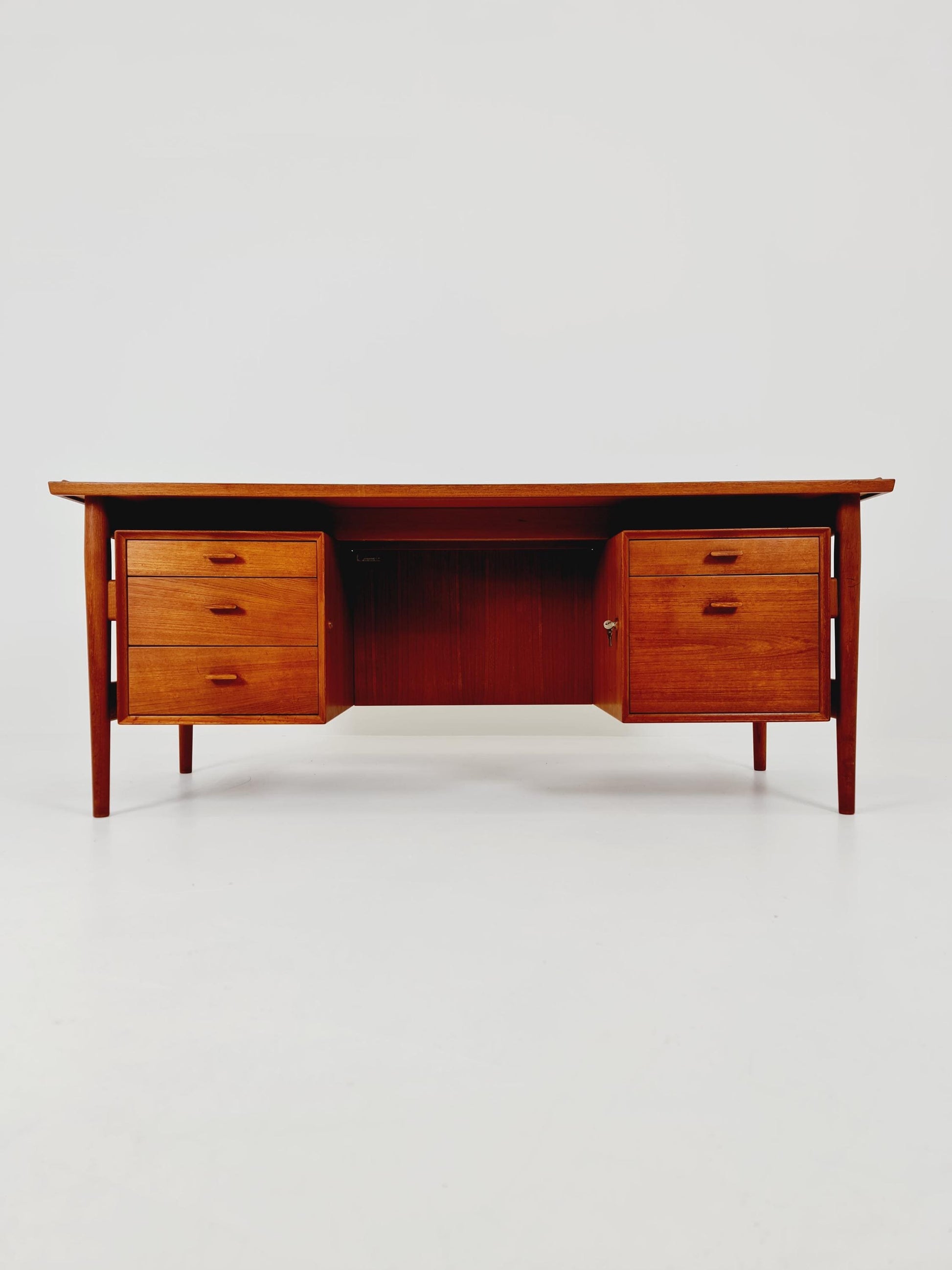 Super Rare Danish Teak Freestanding desk by Arne vodder for Sibast Denmark, 1960s