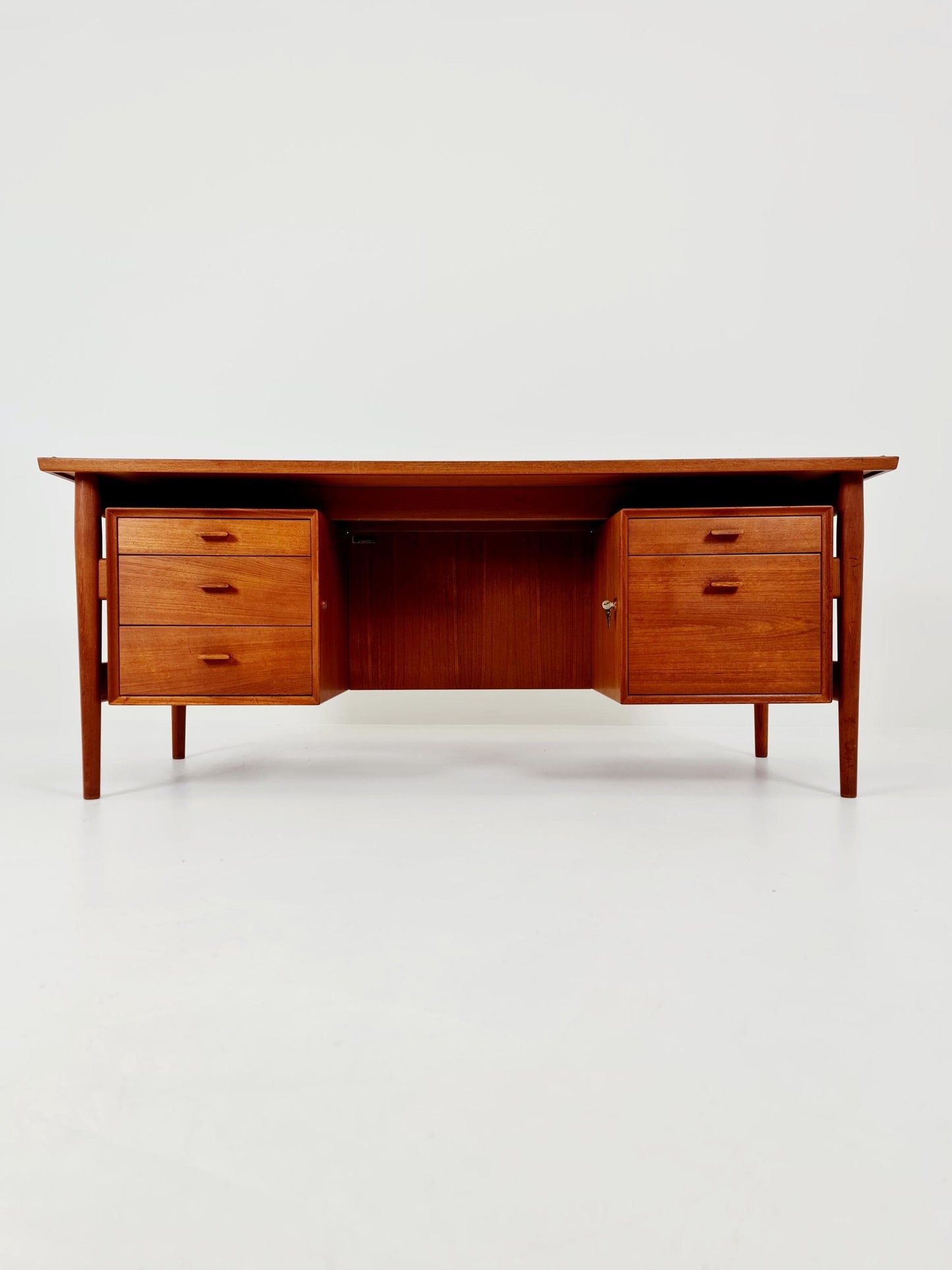 Super Rare Danish Teak Freestanding desk by Arne vodder for Sibast Denmark, 1960s