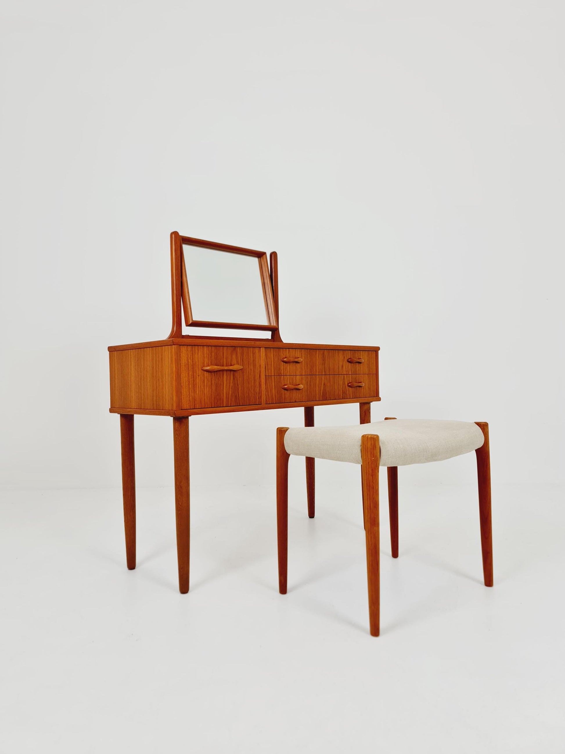 Mid Century Modern Danish Teak vanity table/ make up, 1960s