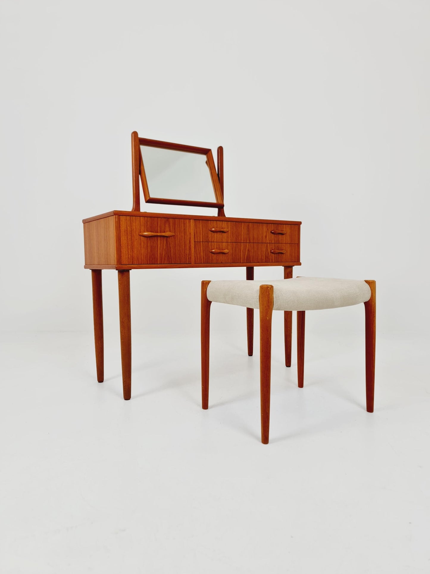 Mid Century Modern Danish Teak vanity table/ make up, 1960s