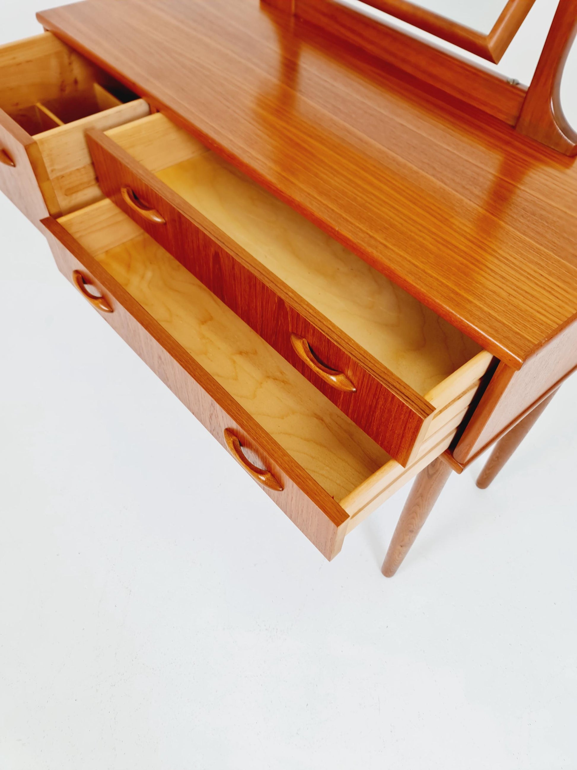 Mid Century Modern Danish Teak vanity table/ make up, 1960s