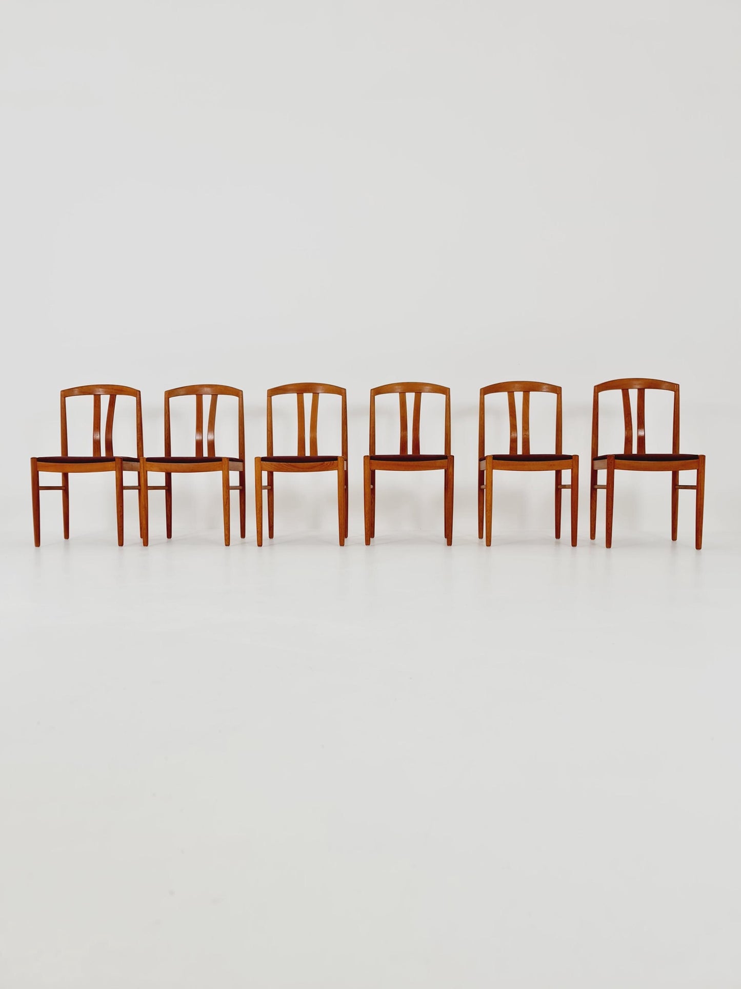 Mid Century Danish solid teak dining Chairs by henning sørensen, Set of 6 , 1960s