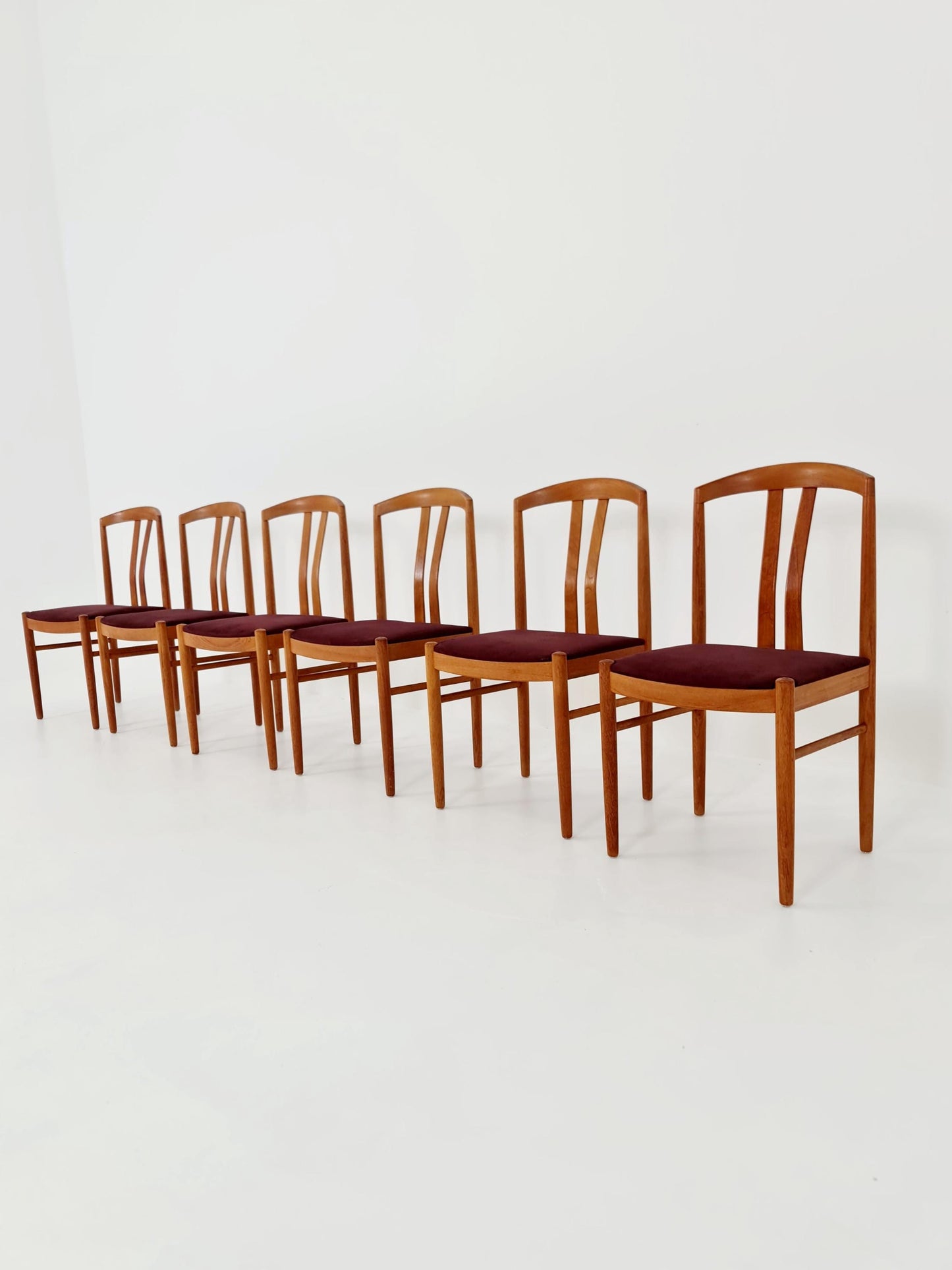 Mid Century Danish solid teak dining Chairs by henning sørensen, Set of 6 , 1960s