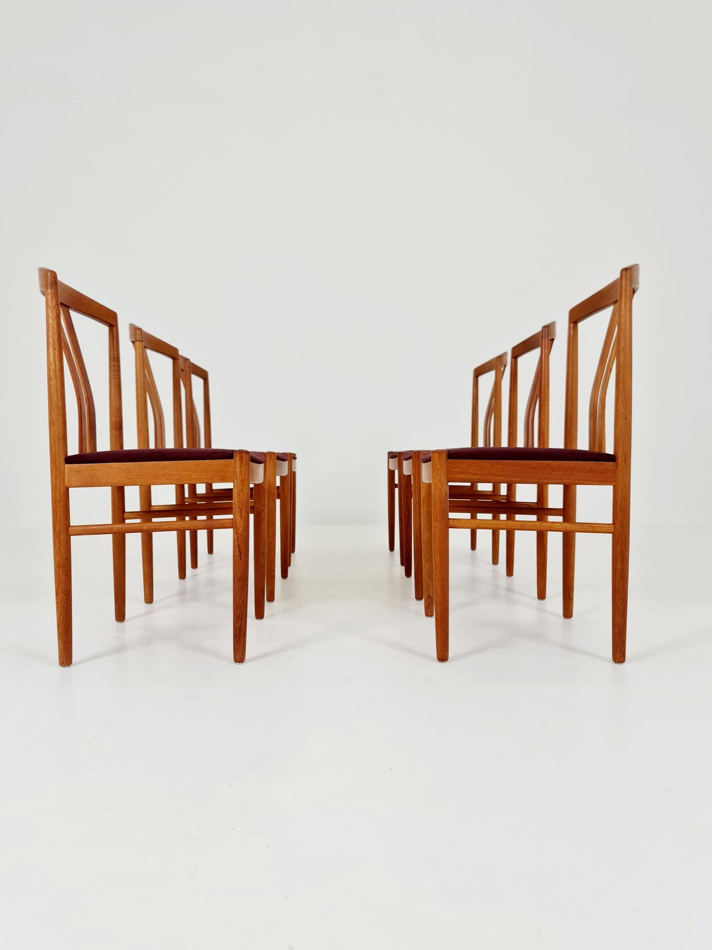 Mid Century Danish solid teak dining Chairs by henning sørensen, Set of 6 , 1960s