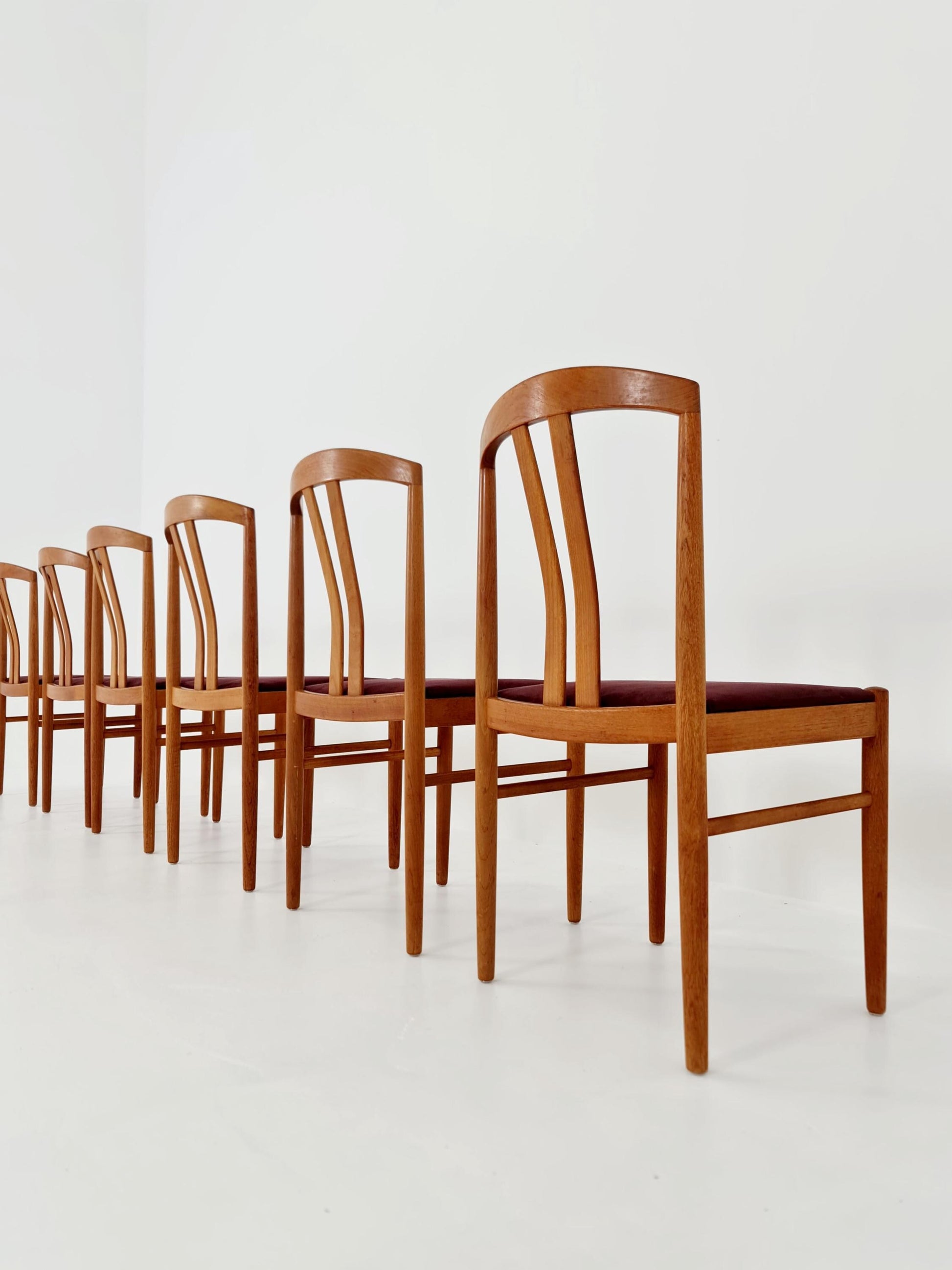 Mid Century Danish solid teak dining Chairs by henning sørensen, Set of 6 , 1960s
