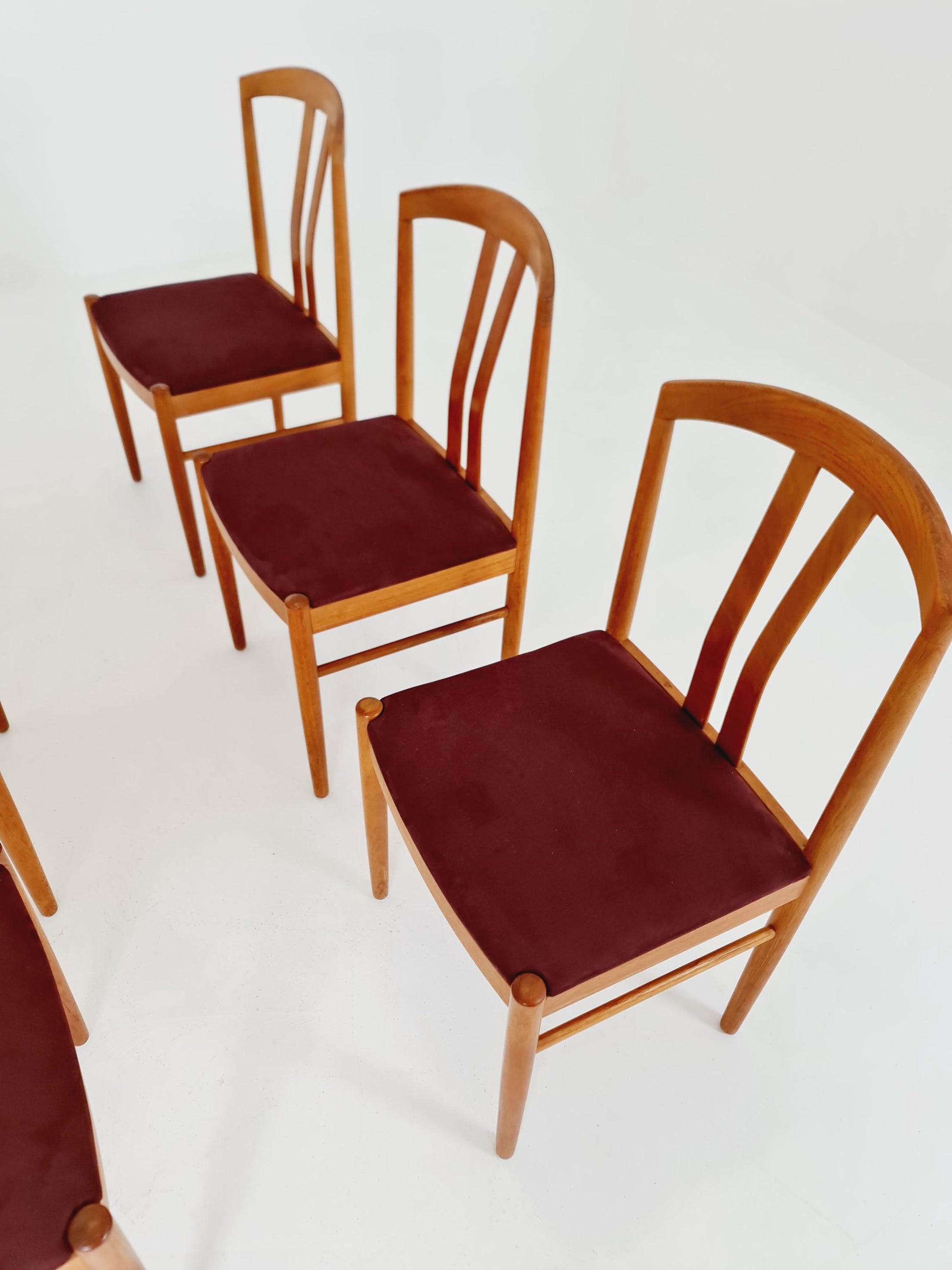 Mid Century Danish solid teak dining Chairs by henning sørensen, Set of 6 , 1960s