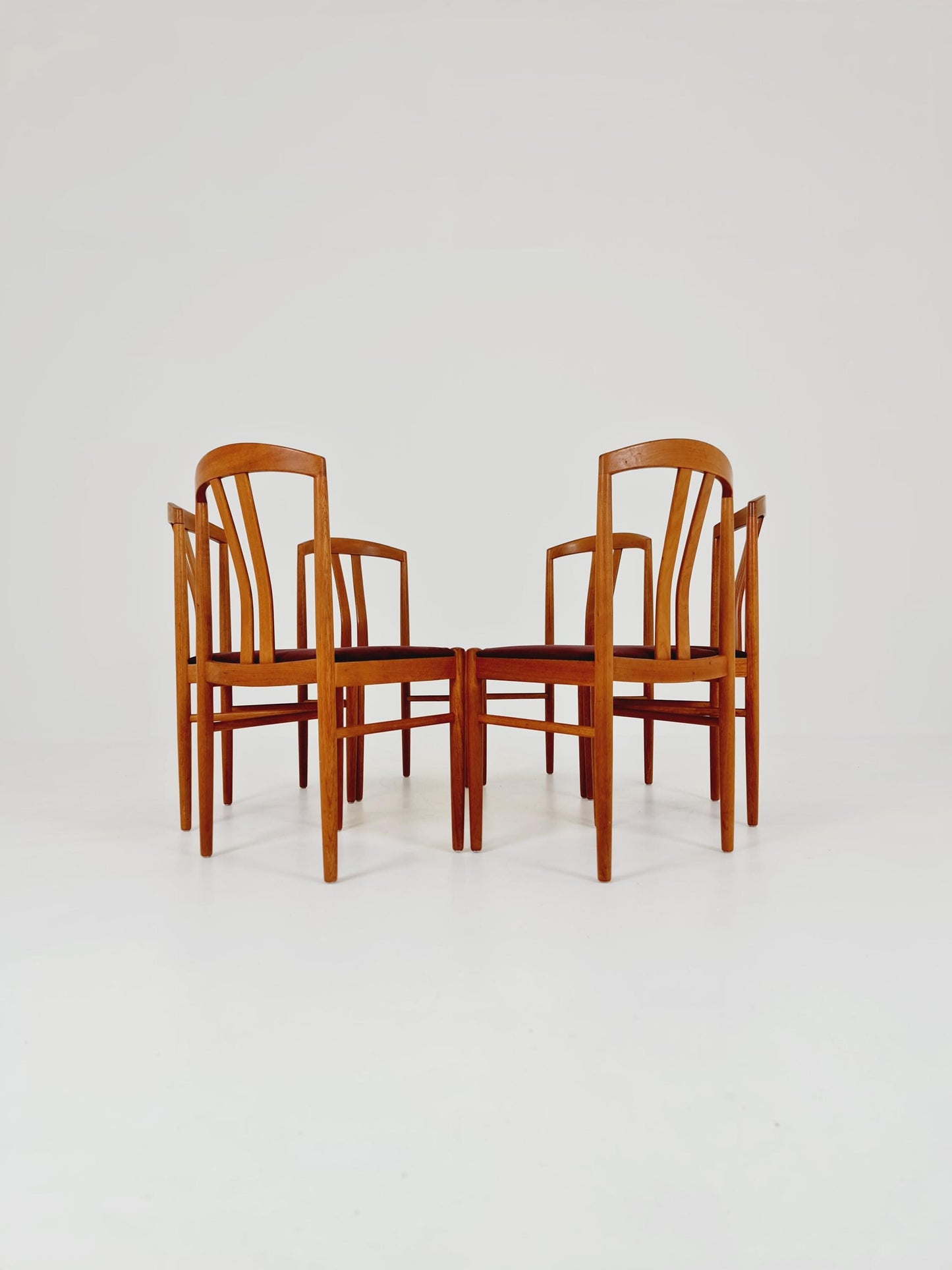 Mid Century Danish solid teak dining Chairs by henning sørensen, Set of 6 , 1960s