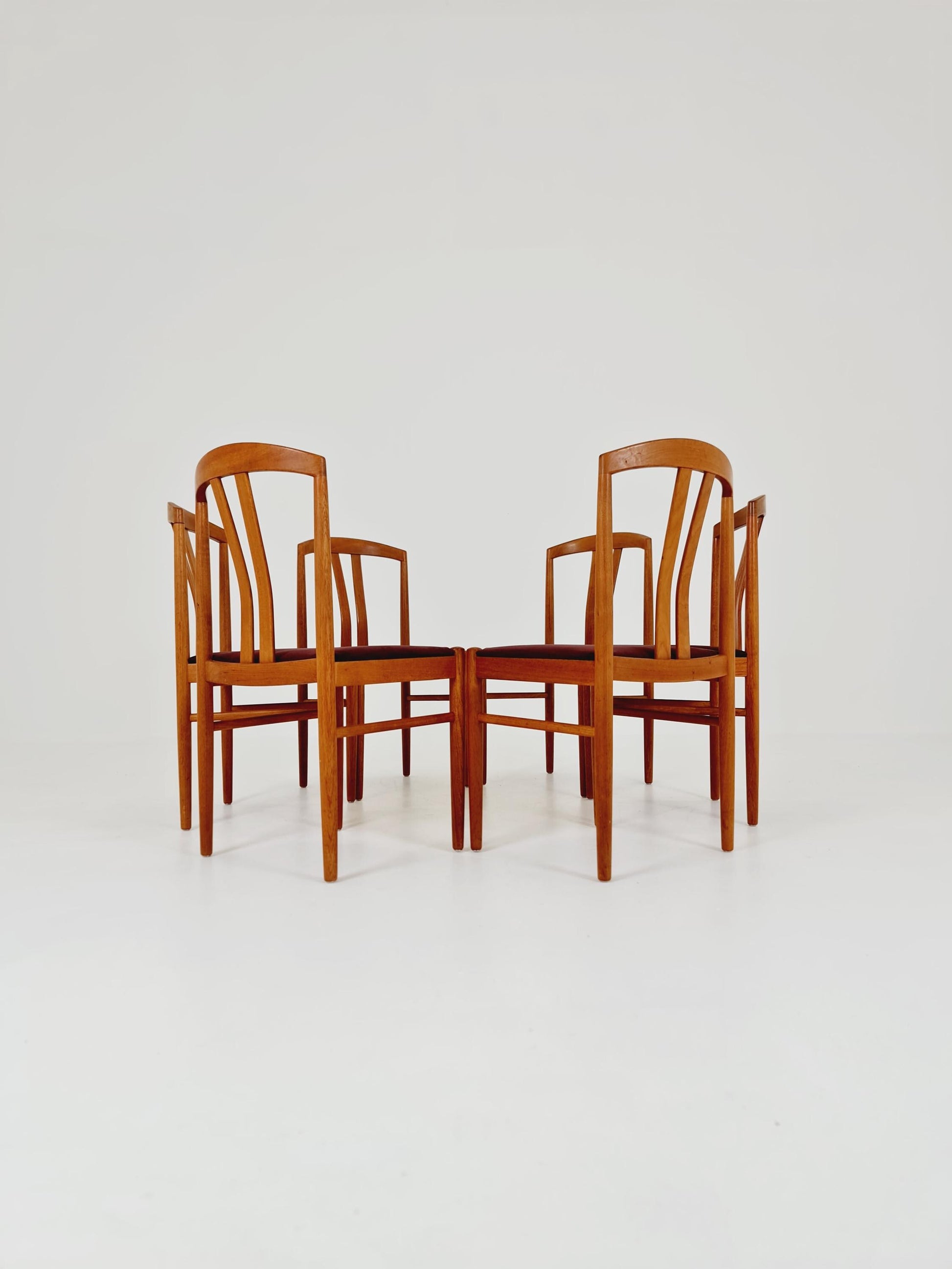 Mid Century Danish solid teak dining Chairs by henning sørensen, Set of 6 , 1960s