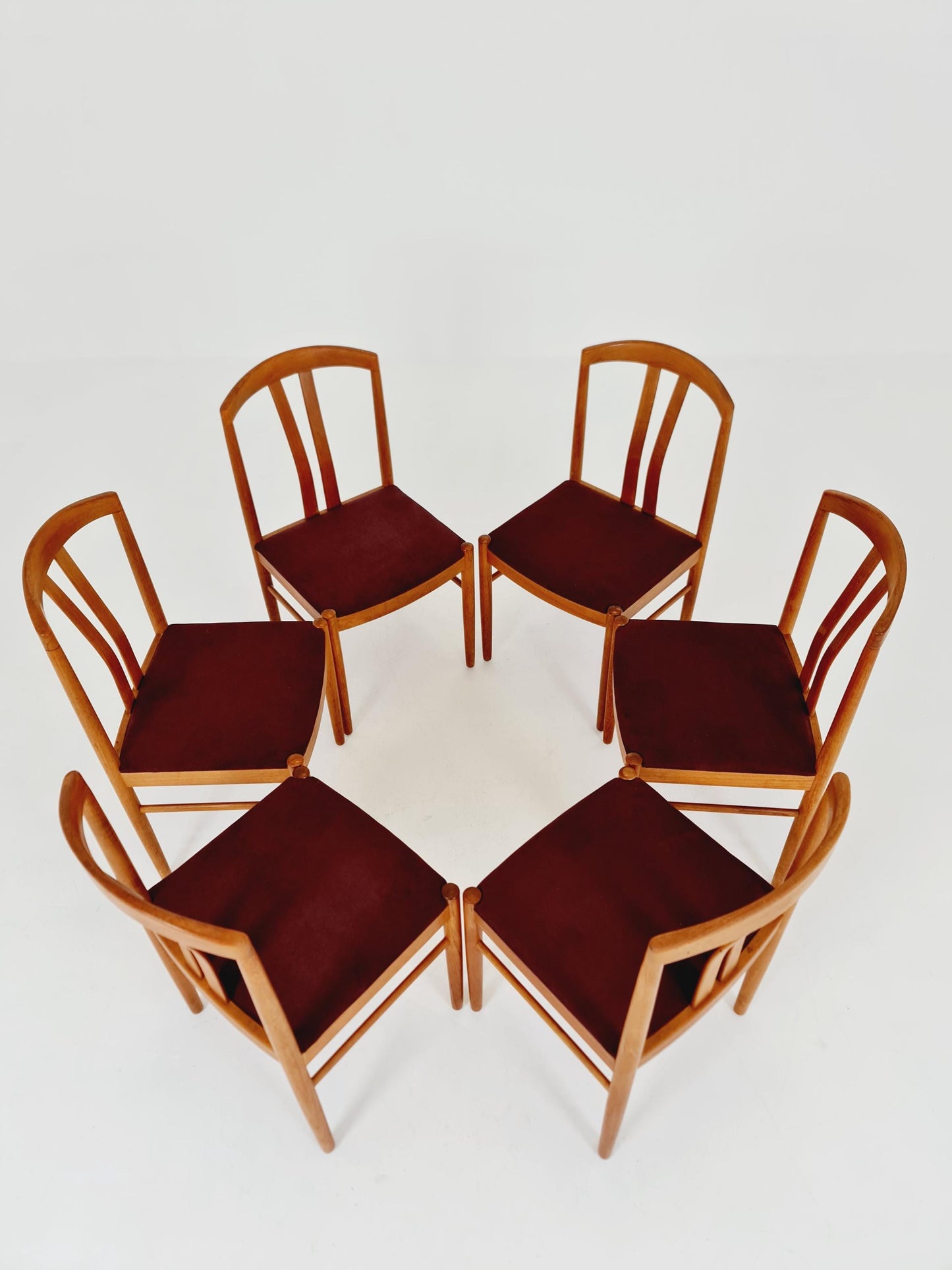 Mid Century Danish solid teak dining Chairs by henning sørensen, Set of 6 , 1960s