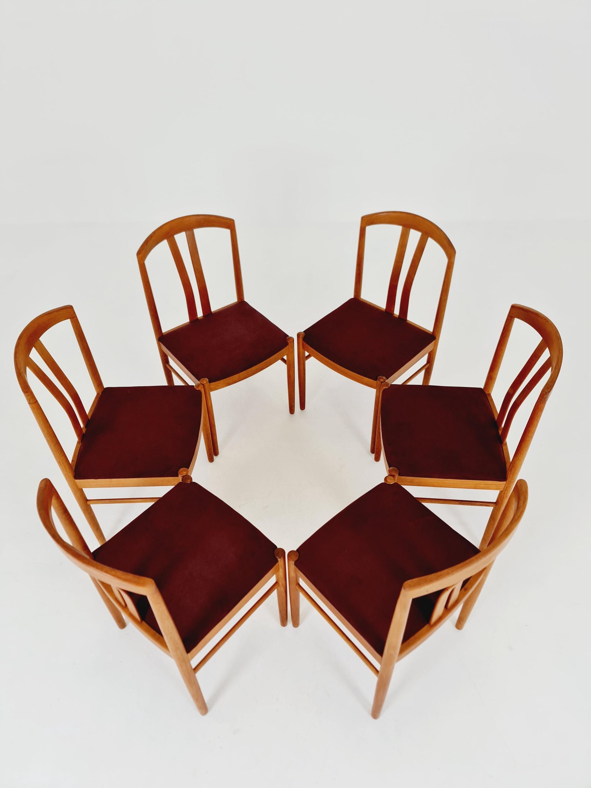 Mid Century Danish solid teak dining Chairs by henning sørensen, Set of 6 , 1960s