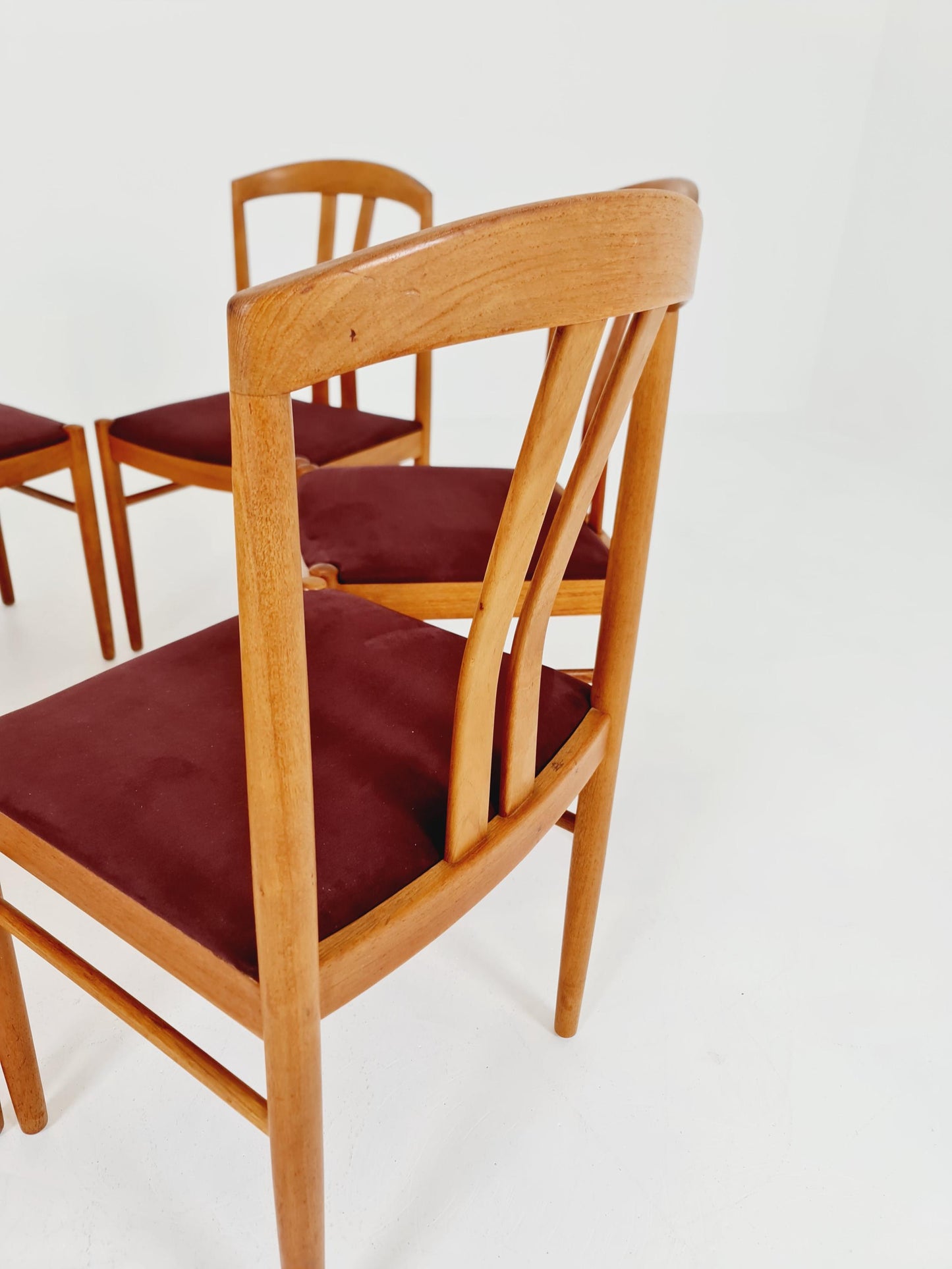 Mid Century Danish solid teak dining Chairs by henning sørensen, Set of 6 , 1960s