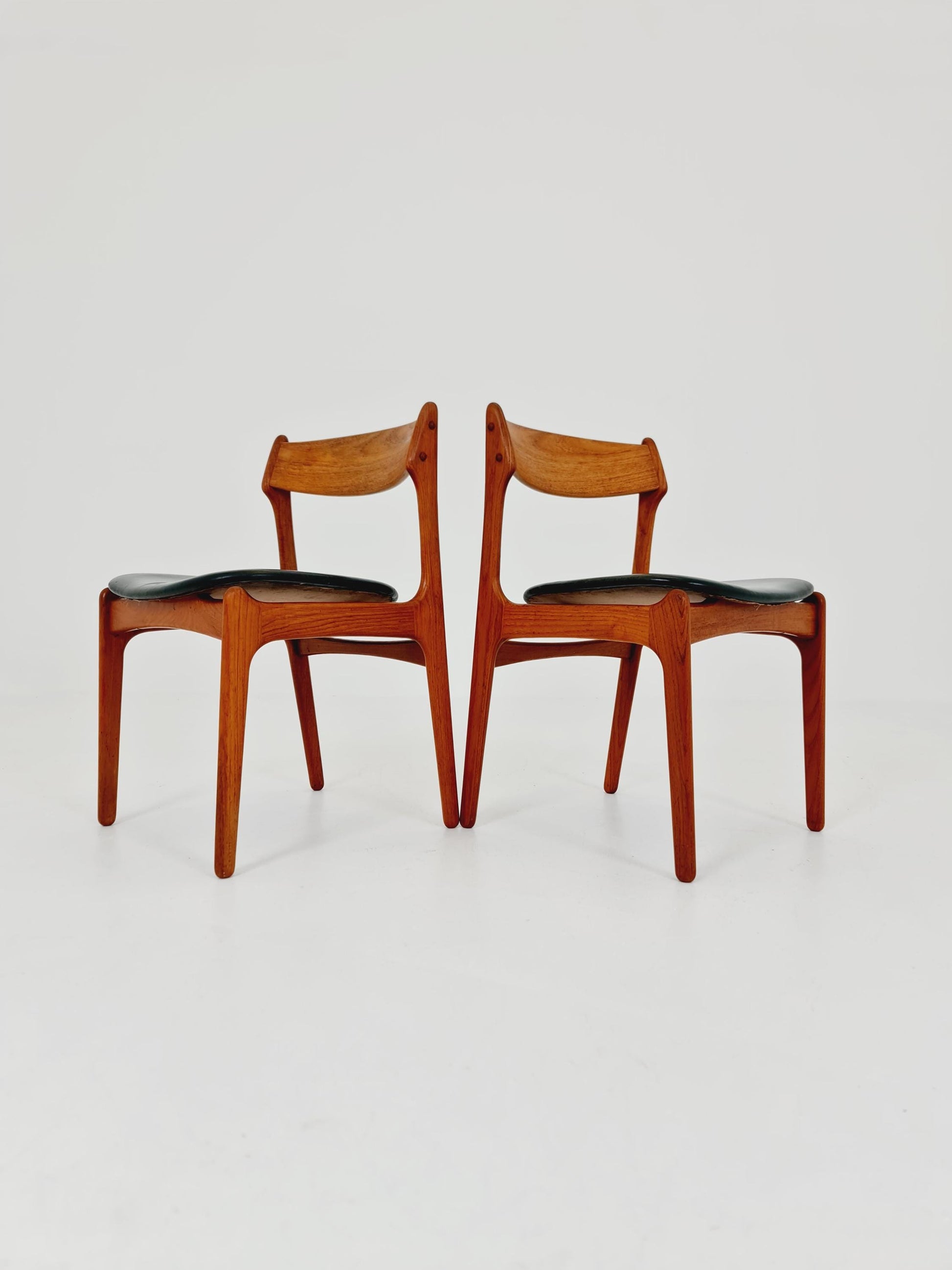 Vintage Danish teak dining/desk chairs by Erik Buch for O D Möbler, 1960s Set of 2