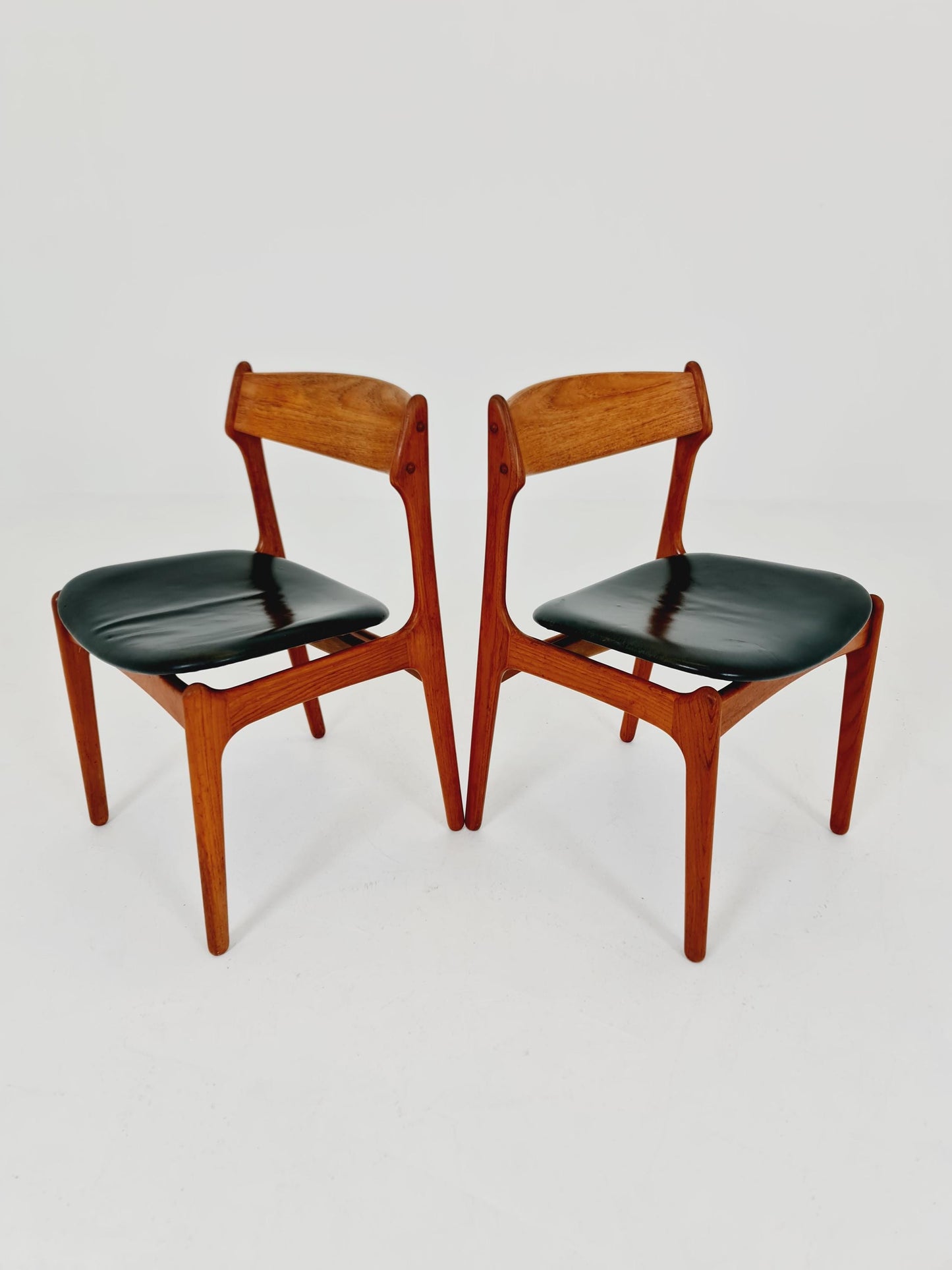 Vintage Danish teak dining/desk chairs by Erik Buch for O D Möbler, 1960s Set of 2