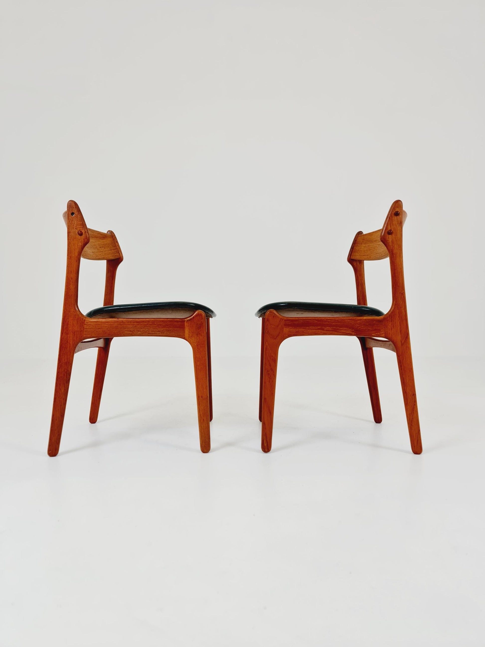 Vintage Danish teak dining/desk chairs by Erik Buch for O D Möbler, 1960s Set of 2