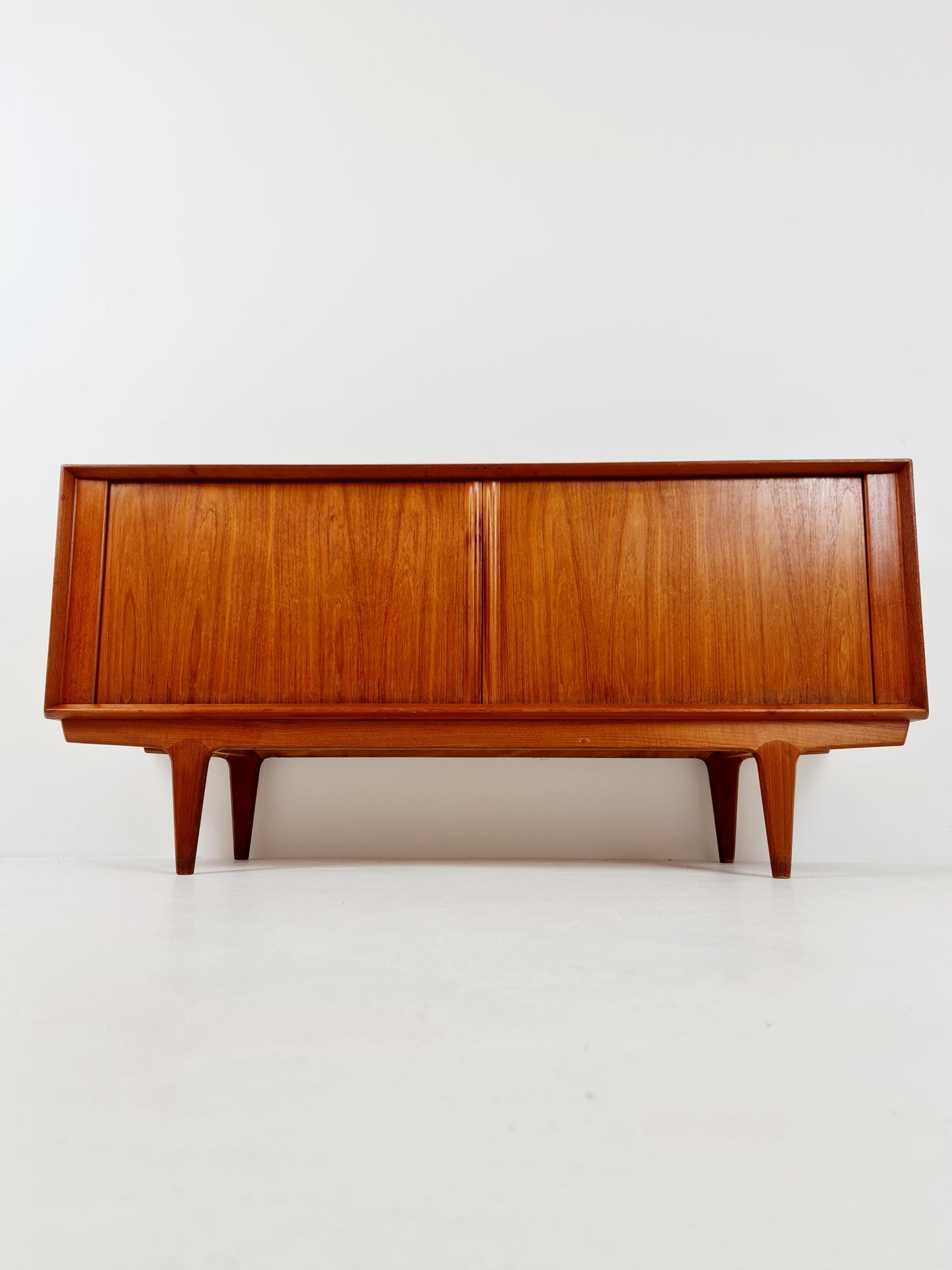 Rare Mid century Dansih Teak Sideboard With roll - up doors by Bernhard Pedersen & Son , 1960s