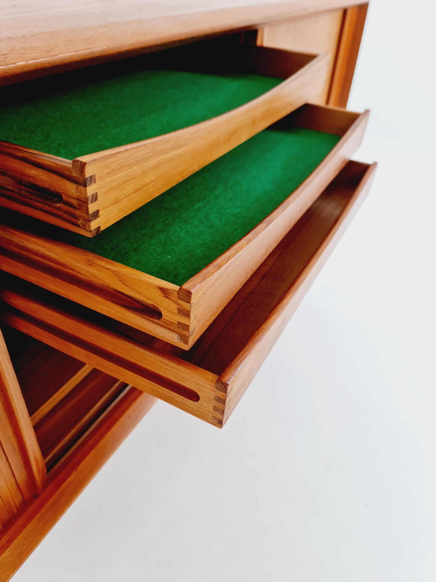 Rare Mid century Dansih Teak Sideboard With roll - up doors by Bernhard Pedersen & Son , 1960s