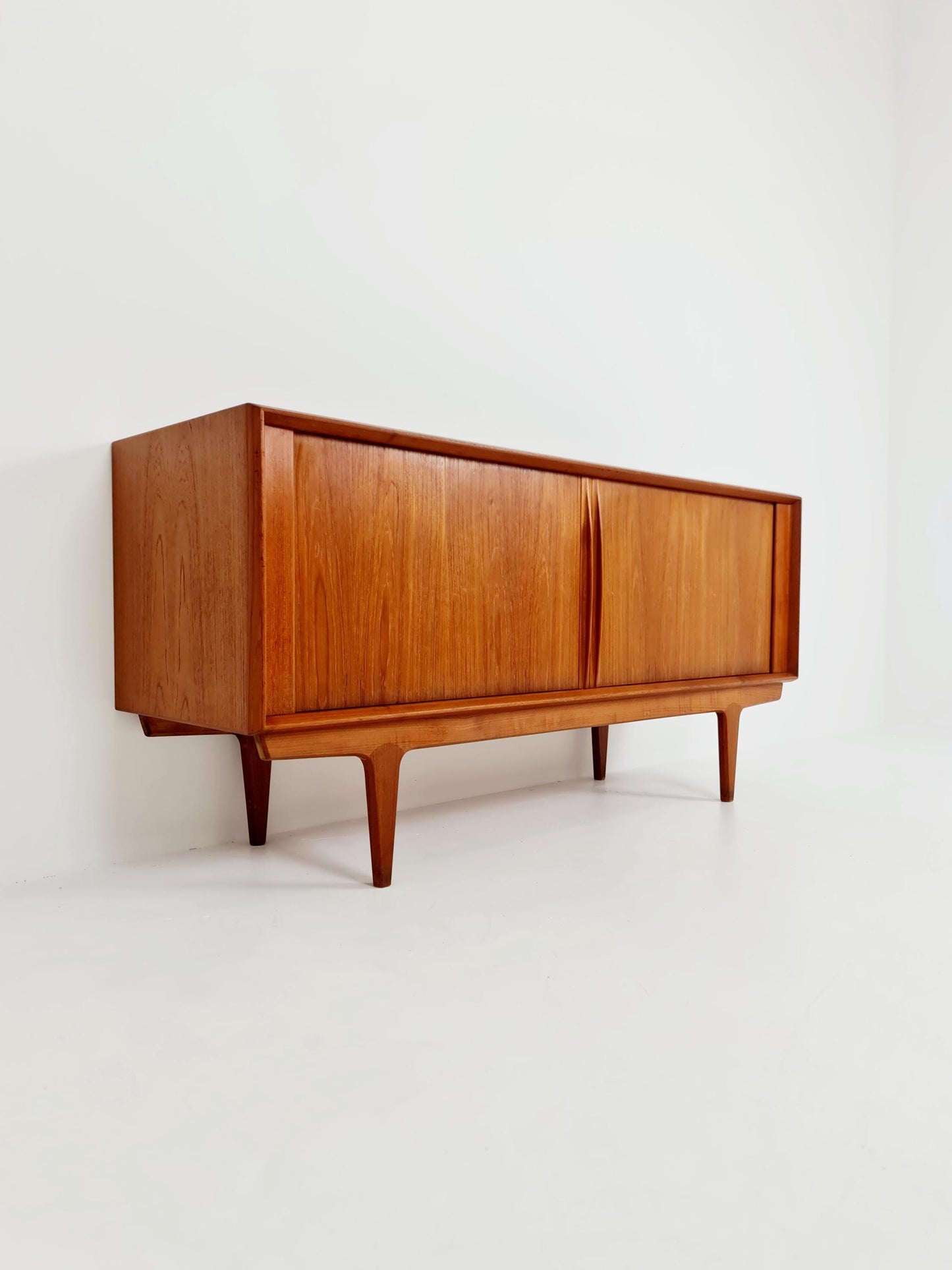 Rare Mid century Dansih Teak Sideboard With roll - up doors by Bernhard Pedersen & Son , 1960s