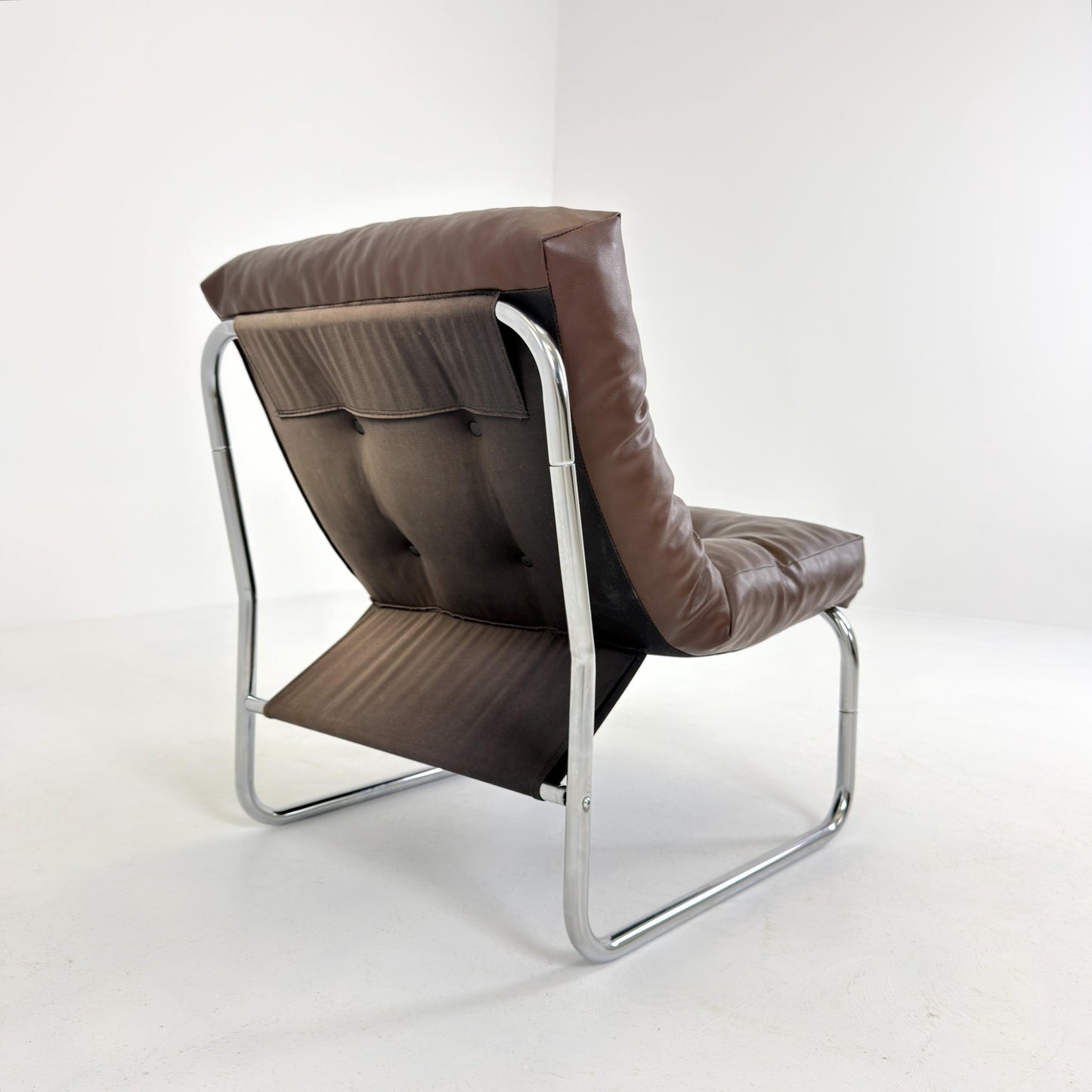 Model Pixi leather lounge chair by Gillis Lundgren for Ikea, 1970s