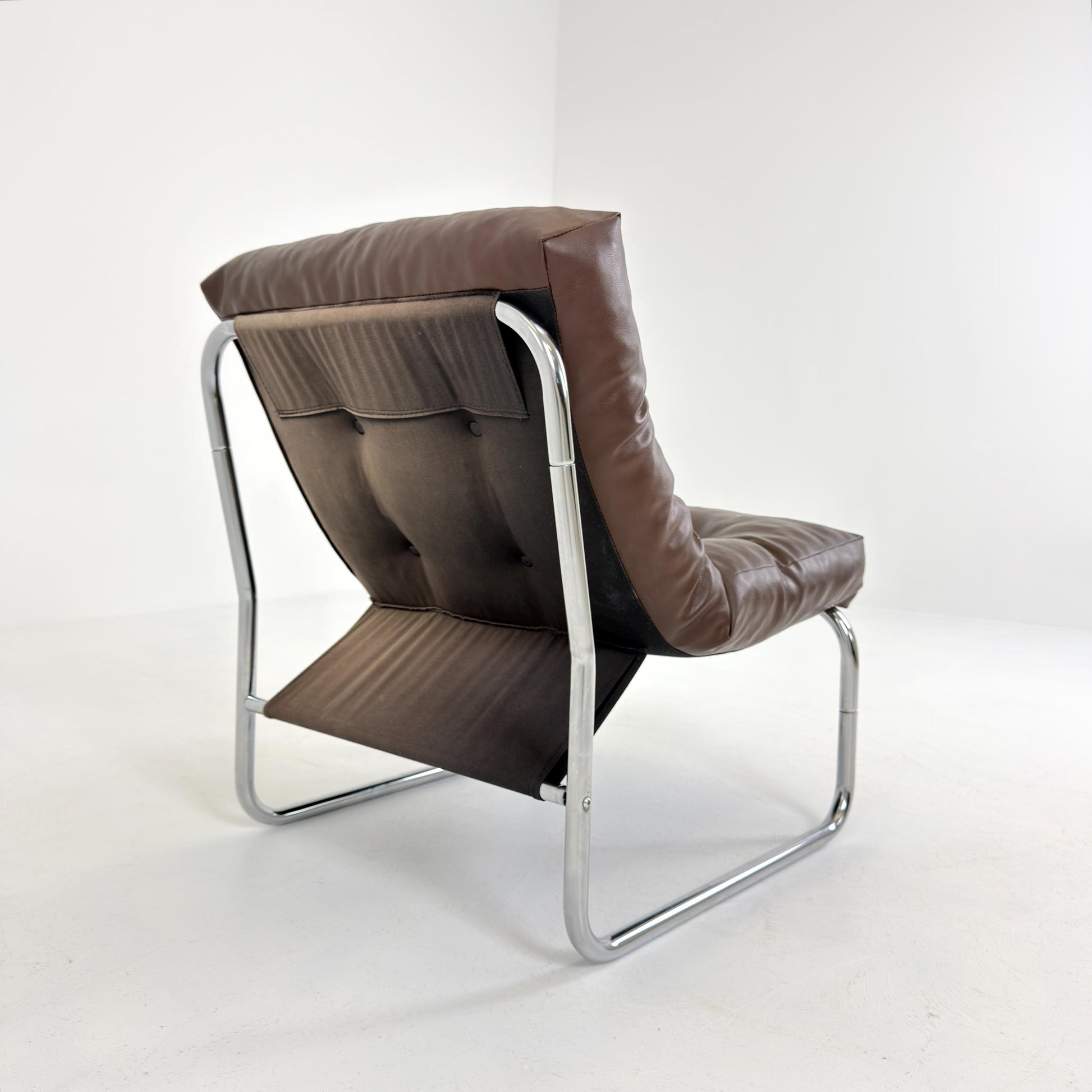 Model Pixi leather lounge chair by Gillis Lundgren for Ikea, 1970s