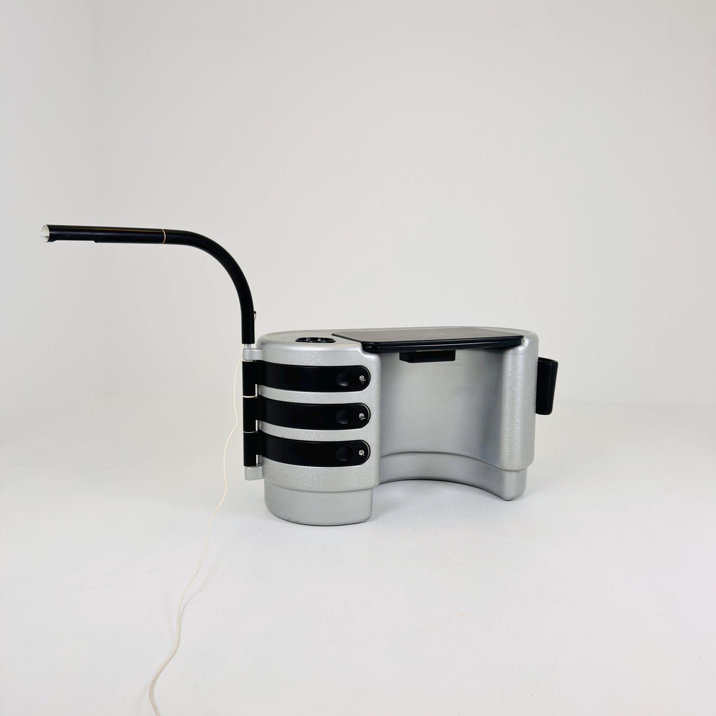Mid century Spaceage "Hadi" Silver Grey Novodur Polyurethane Executive Desk by Ernest Igl for Bayer AG 1970s Germany