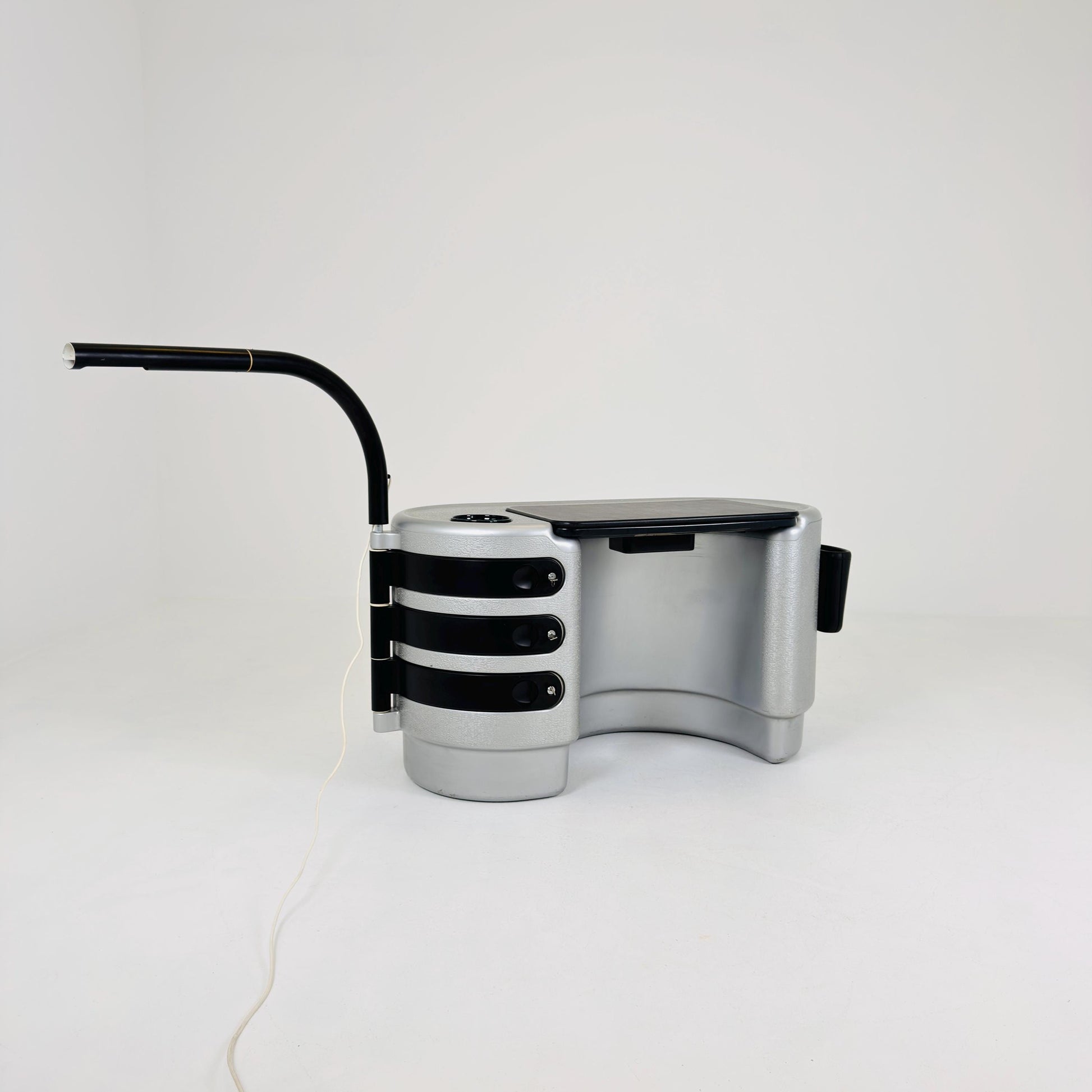 Mid century Spaceage "Hadi" Silver Grey Novodur Polyurethane Executive Desk by Ernest Igl for Bayer AG 1970s Germany